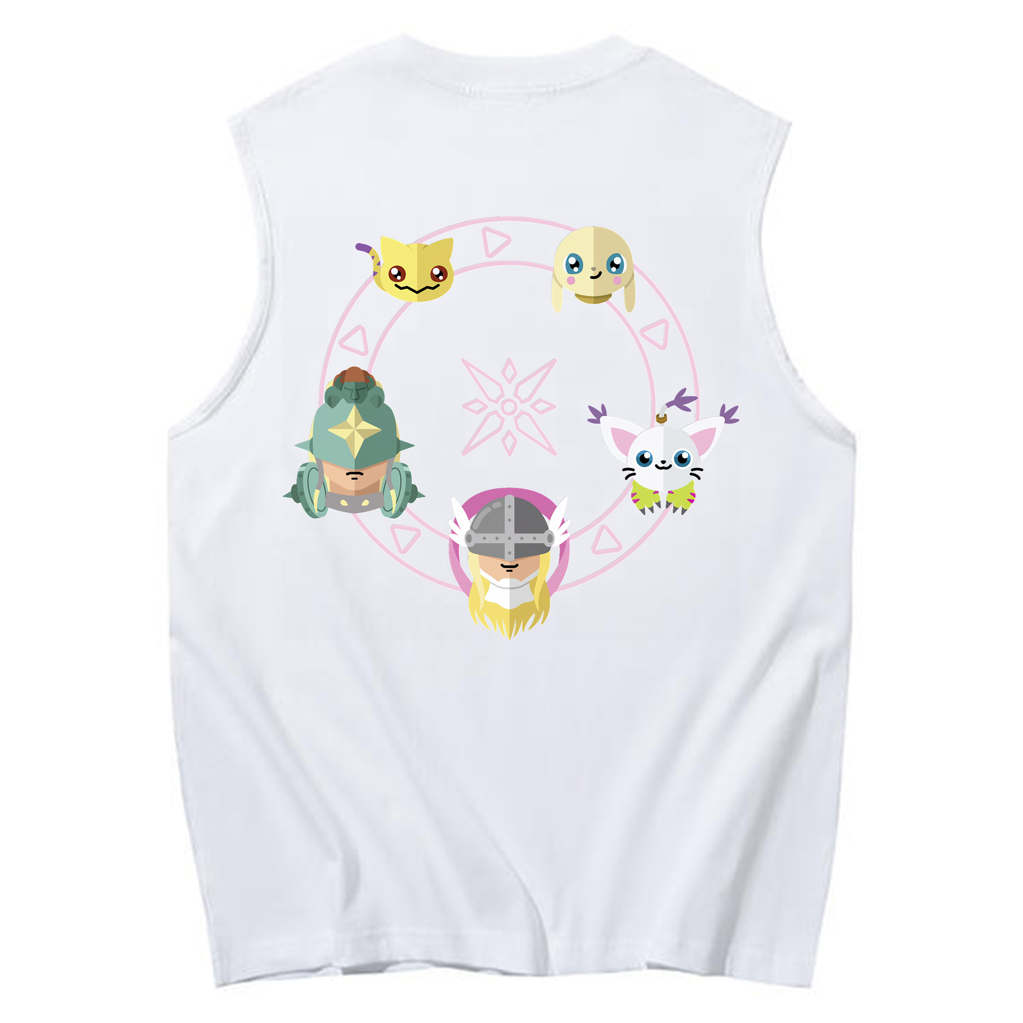 （画像用） Digimon デジタルモンスター/デジモン コットン100％タンクトップ（背面プリント）