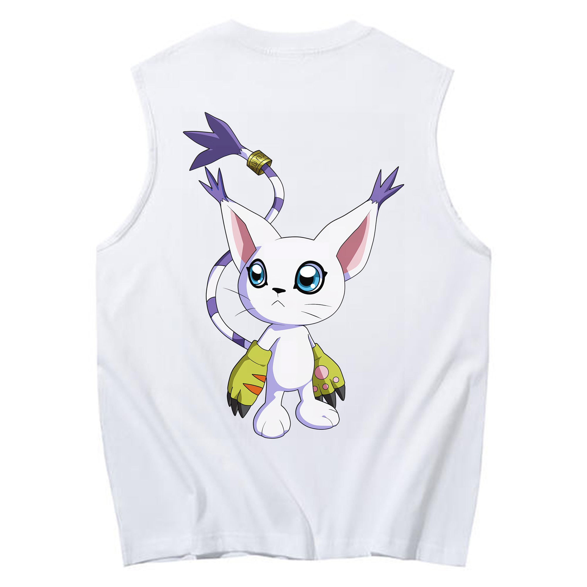 （画像用） Digimon デジタルモンスター/デジモン コットン100％タンクトップ（背面プリント）