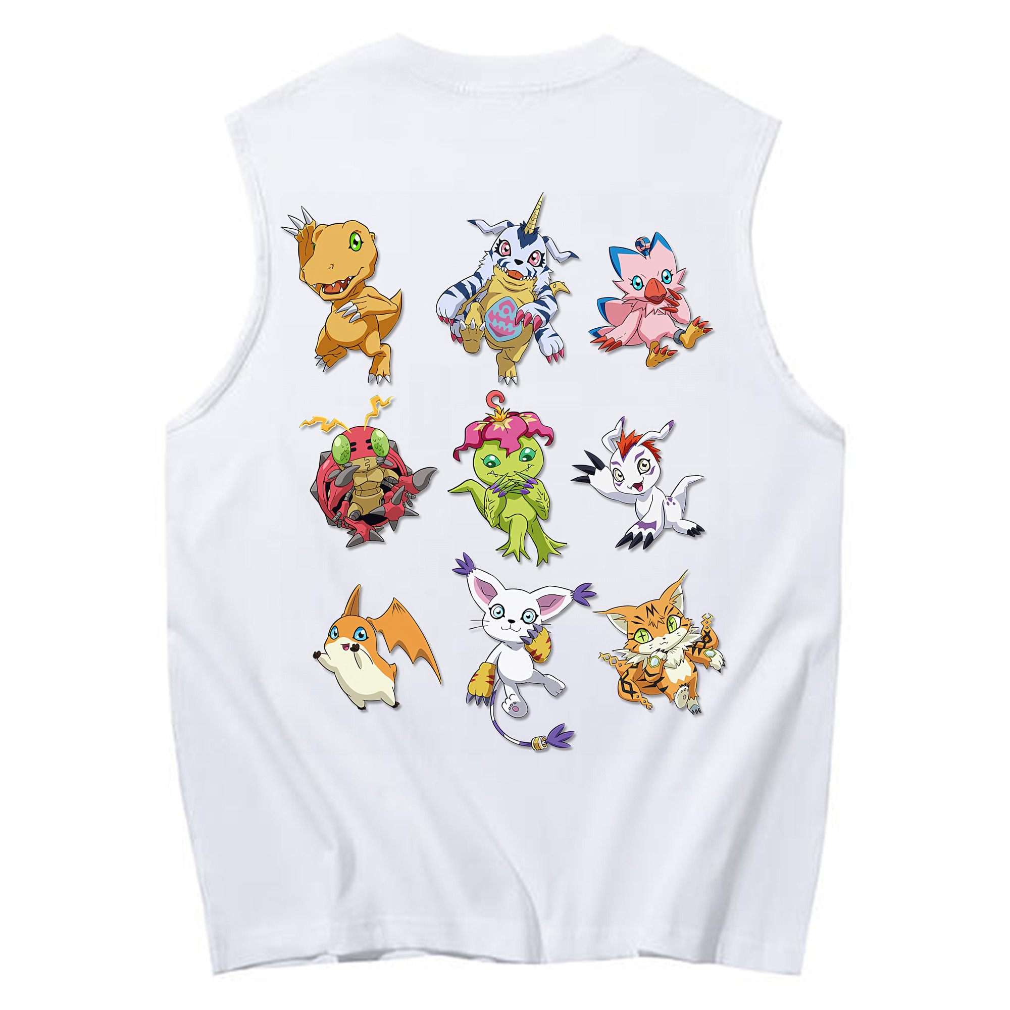 （画像用） Digimon デジタルモンスター/デジモン コットン100％タンクトップ（背面プリント）
