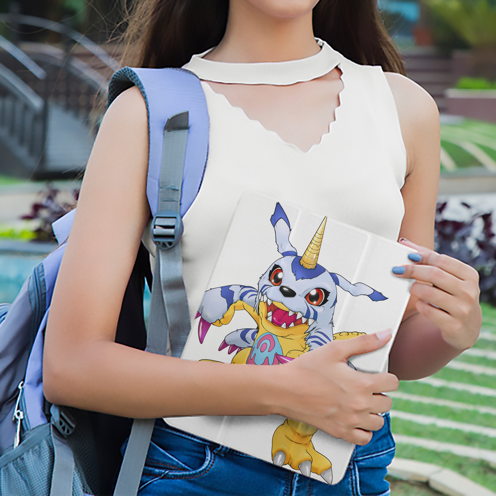 Digimon デジタルモンスター/デジモン IPad ケース ペン収納付き 三つ折りスタンド PUレザー×シリコン 対応機種9.5/10.5/10.9インチ