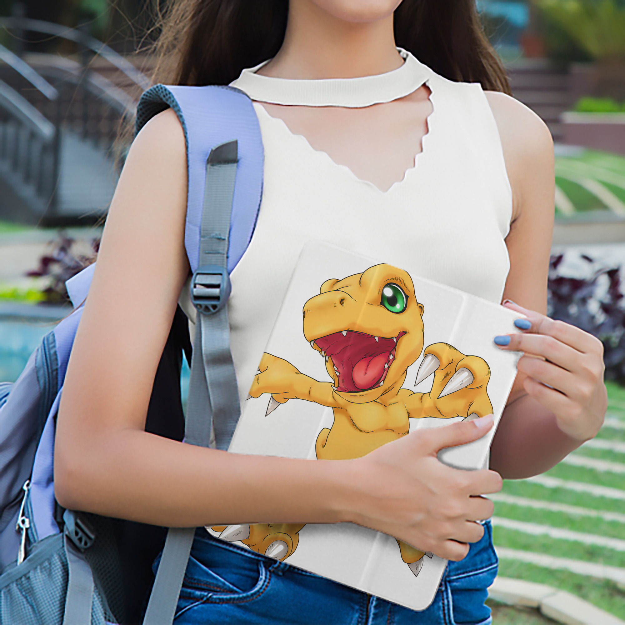 Digimon デジタルモンスター/デジモン IPad ケース ペン収納付き 三つ折りスタンド PUレザー×シリコン 対応機種9.5/10.5/10.9インチ