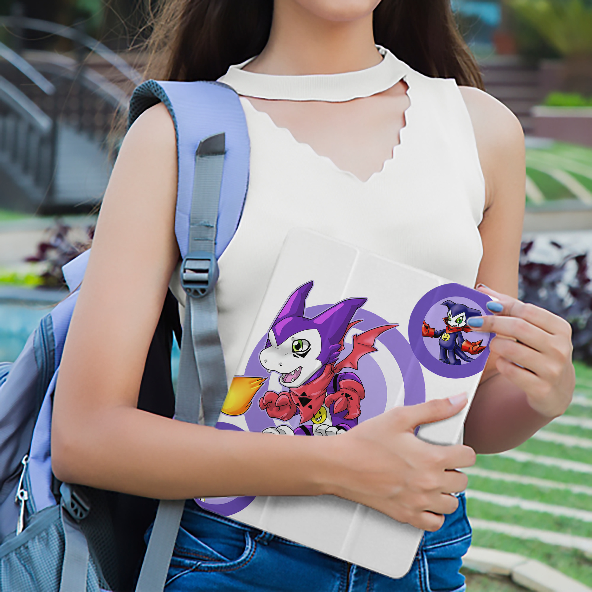 Digimon デジタルモンスター/デジモン IPad ケース ペン収納付き 三つ折りスタンド PUレザー×シリコン 対応機種9.5/10.5/10.9インチ