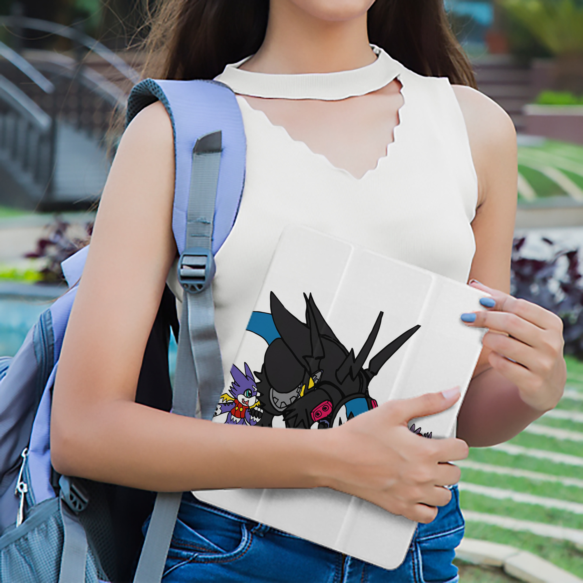 Digimon デジタルモンスター/デジモン IPad ケース ペン収納付き 三つ折りスタンド PUレザー×シリコン 対応機種9.5/10.5/10.9インチ