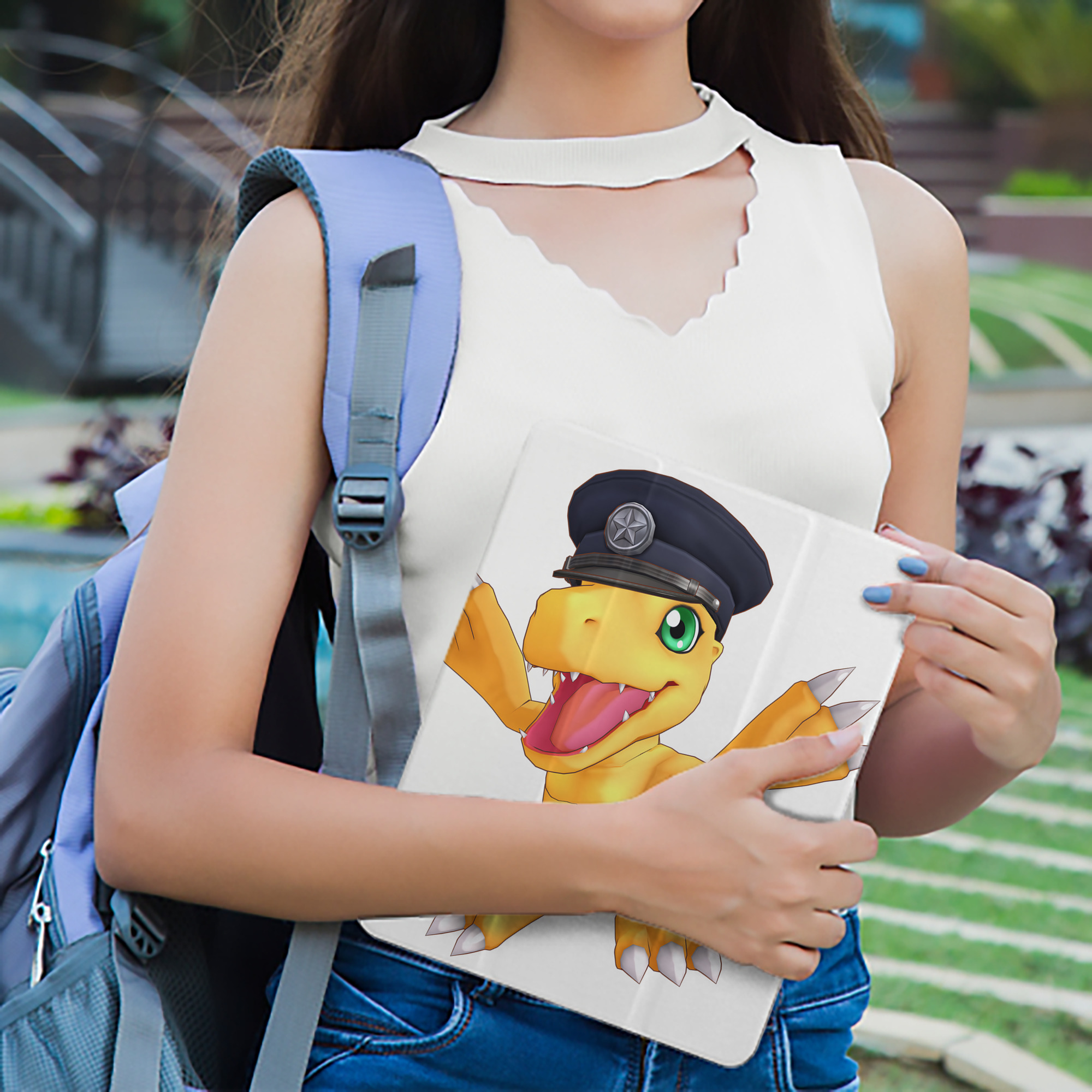Digimon デジタルモンスター/デジモン IPad ケース ペン収納付き 三つ折りスタンド PUレザー×シリコン 対応機種9.5/10.5/10.9インチ