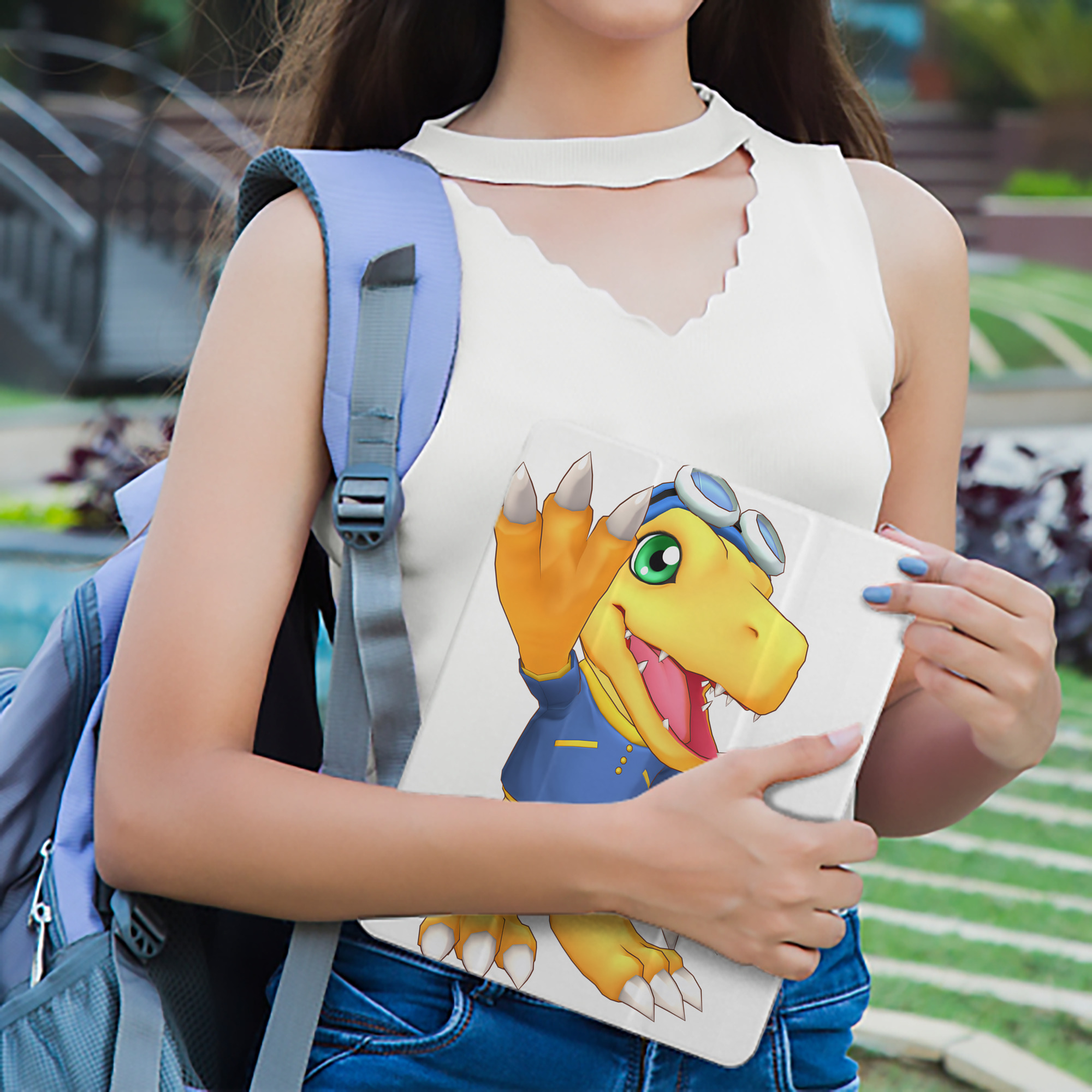 Digimon デジタルモンスター/デジモン IPad ケース ペン収納付き 三つ折りスタンド PUレザー×シリコン 対応機種9.5/10.5/10.9インチ