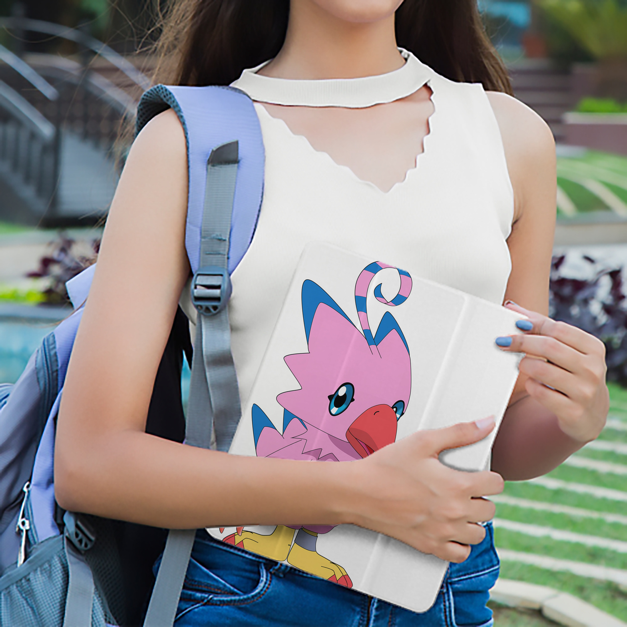 Digimon デジタルモンスター/デジモン IPad ケース ペン収納付き 三つ折りスタンド PUレザー×シリコン 対応機種9.5/10.5/10.9インチ