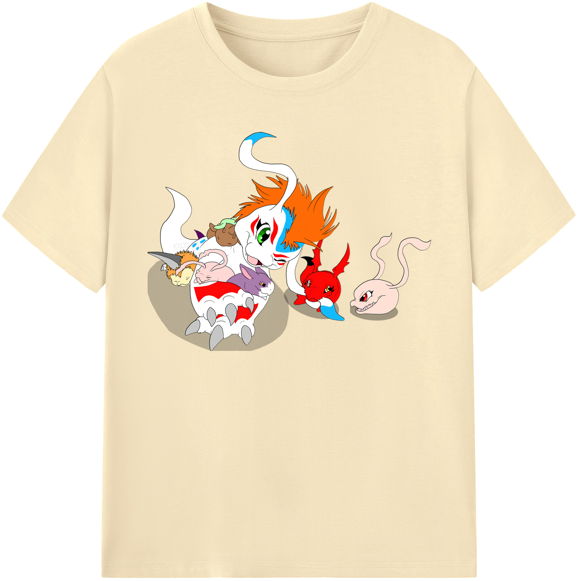 （画像用） Digimon デジタルモンスター/デジモン 綿100％半袖Tシャツ（フロントプリント）