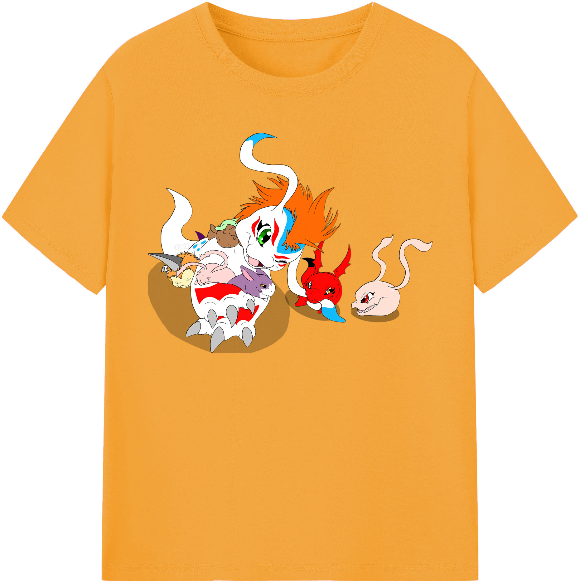 （画像用） Digimon デジタルモンスター/デジモン 綿100％半袖Tシャツ（フロントプリント）