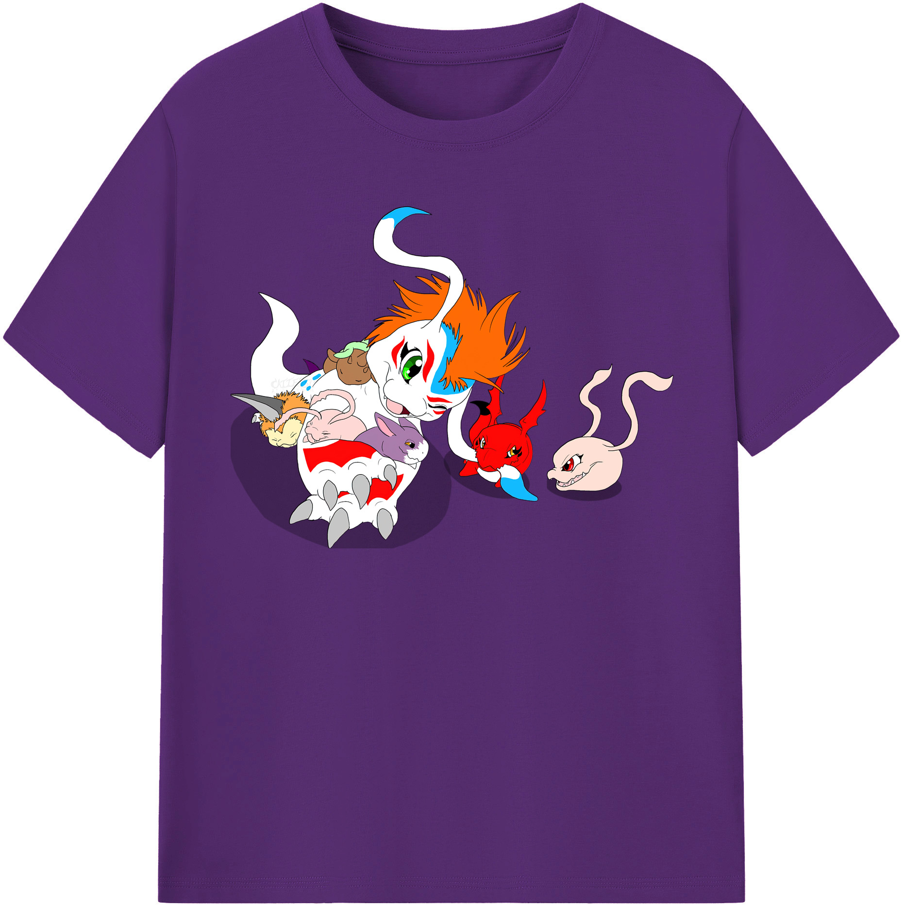 （画像用） Digimon デジタルモンスター/デジモン 綿100％半袖Tシャツ（フロントプリント）