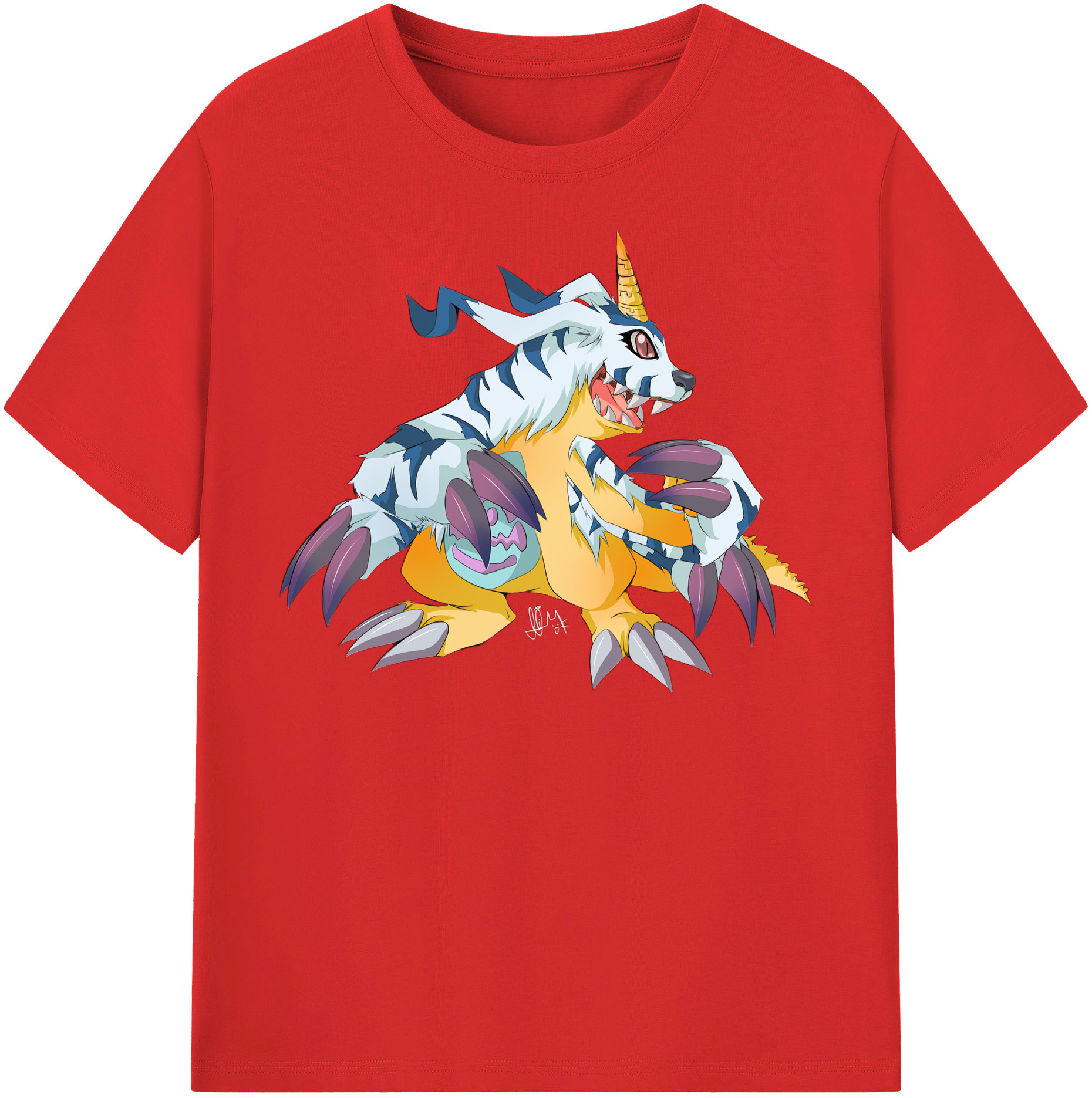 （画像用） Digimon デジタルモンスター/デジモン 綿100％半袖Tシャツ（フロントプリント）