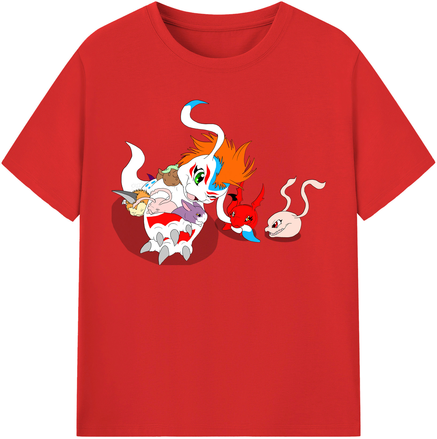 （画像用） Digimon デジタルモンスター/デジモン 綿100％半袖Tシャツ（フロントプリント）