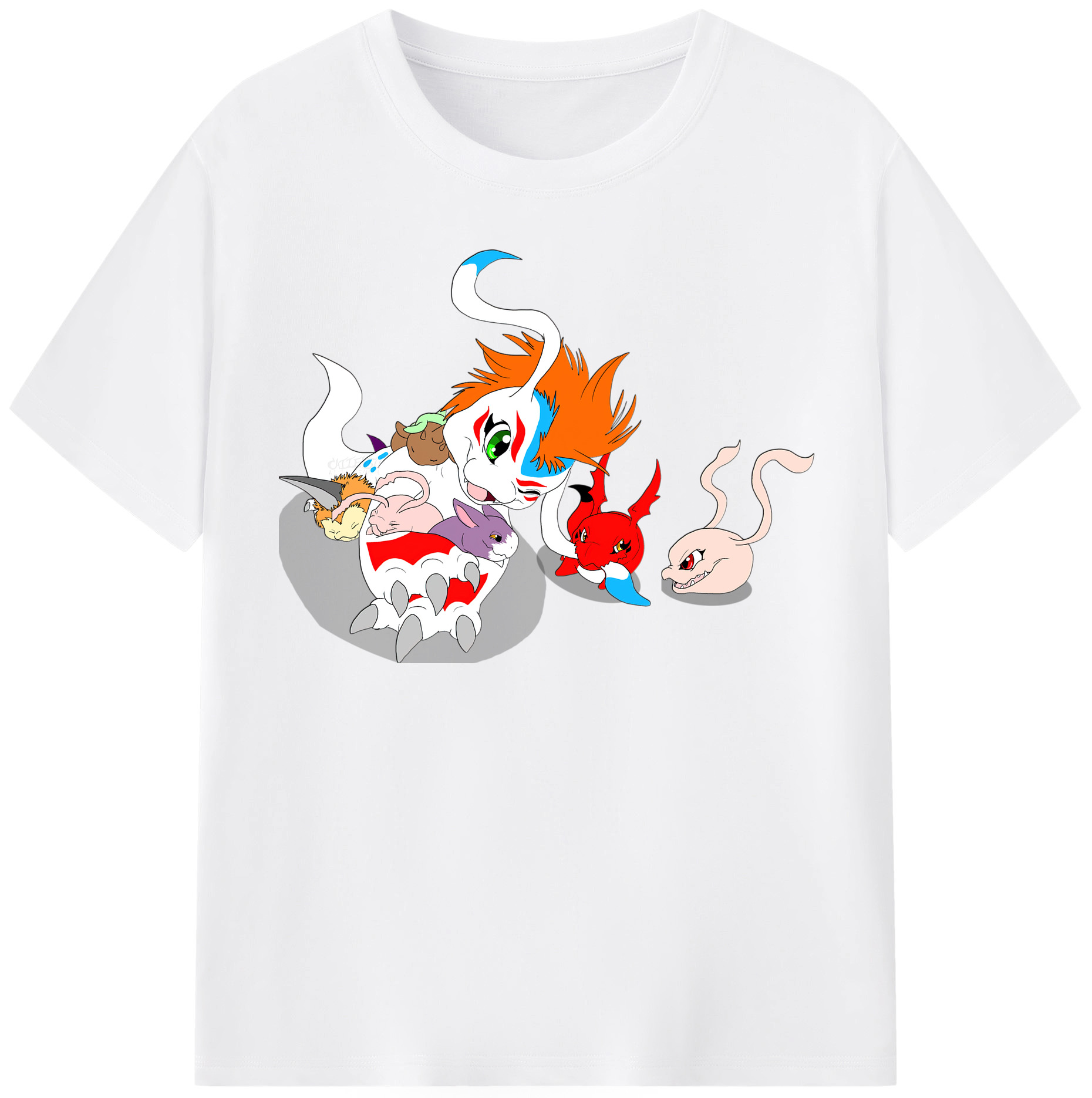 （画像用） Digimon デジタルモンスター/デジモン 綿100％半袖Tシャツ（フロントプリント）