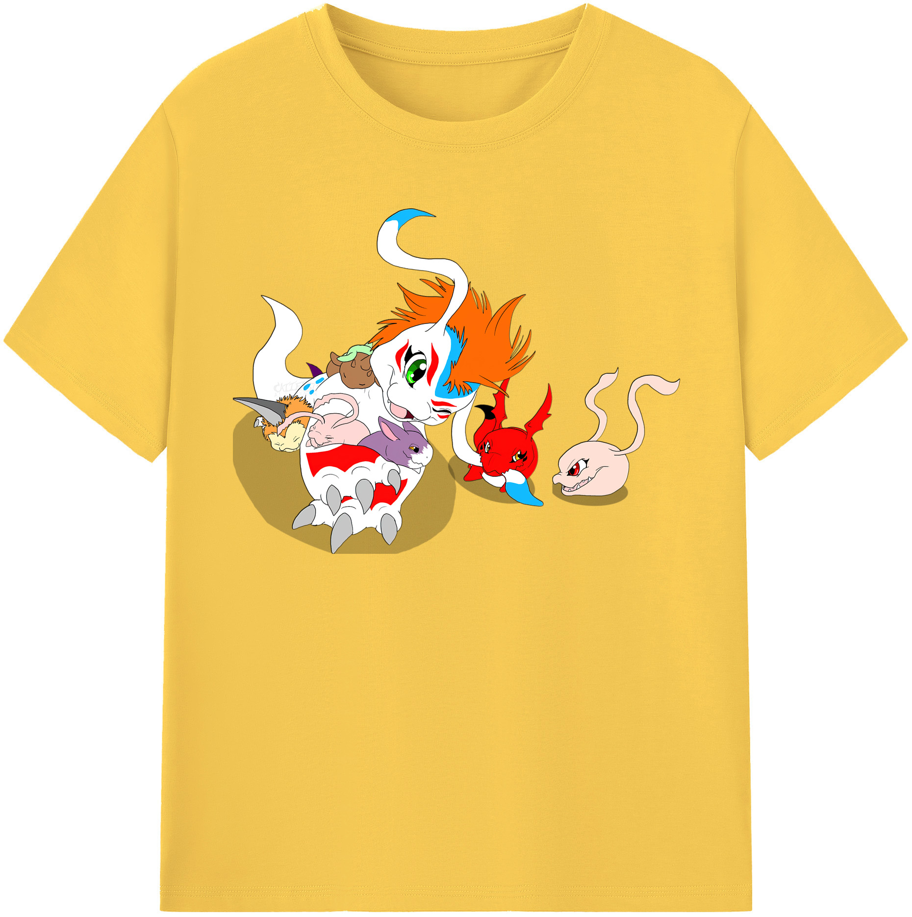 （画像用） Digimon デジタルモンスター/デジモン 綿100％半袖Tシャツ（フロントプリント）