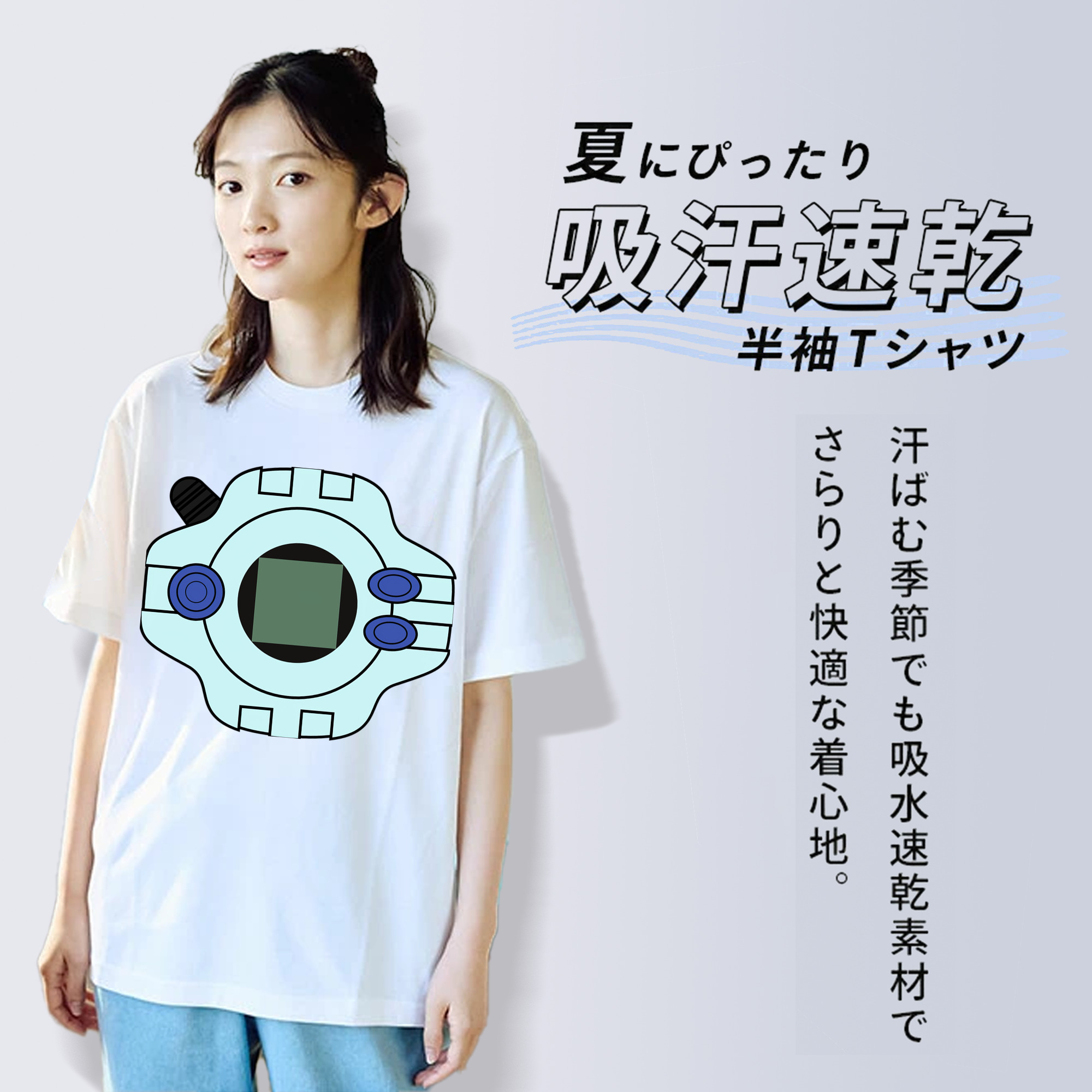 Digimon デジタルモンスター/デジモン 綿100％半袖Tシャツ（フロントプリント）
