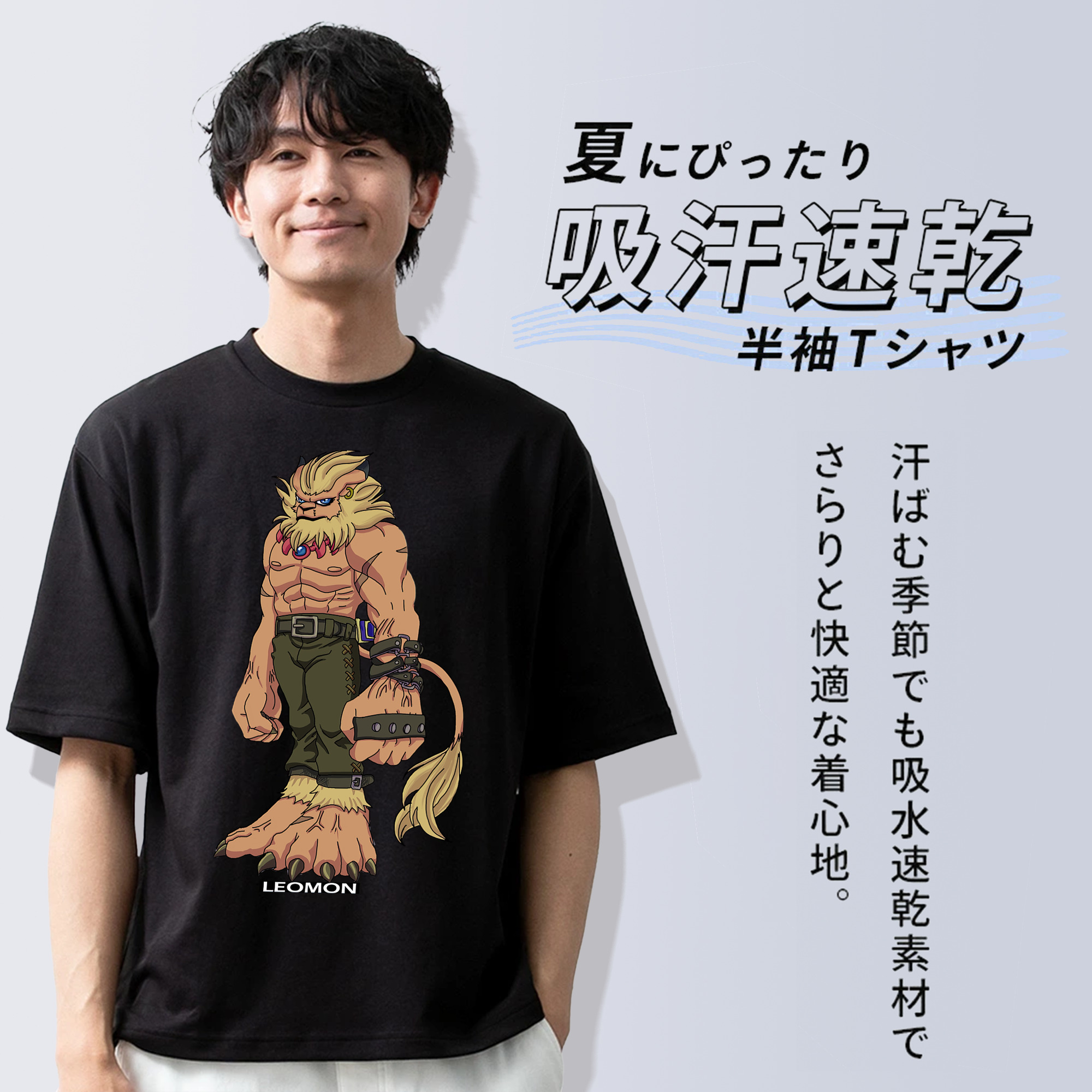 Digimon デジタルモンスター/デジモン 綿100％半袖Tシャツ（フロントプリント）