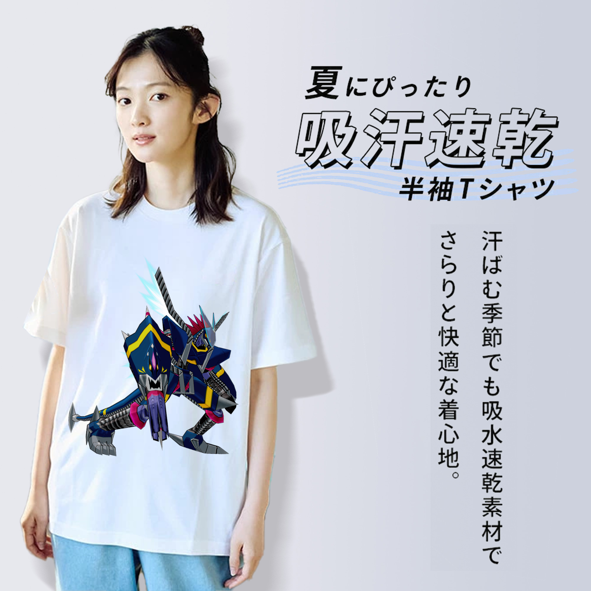 Digimon デジタルモンスター/デジモン 綿100％半袖Tシャツ（フロントプリント）