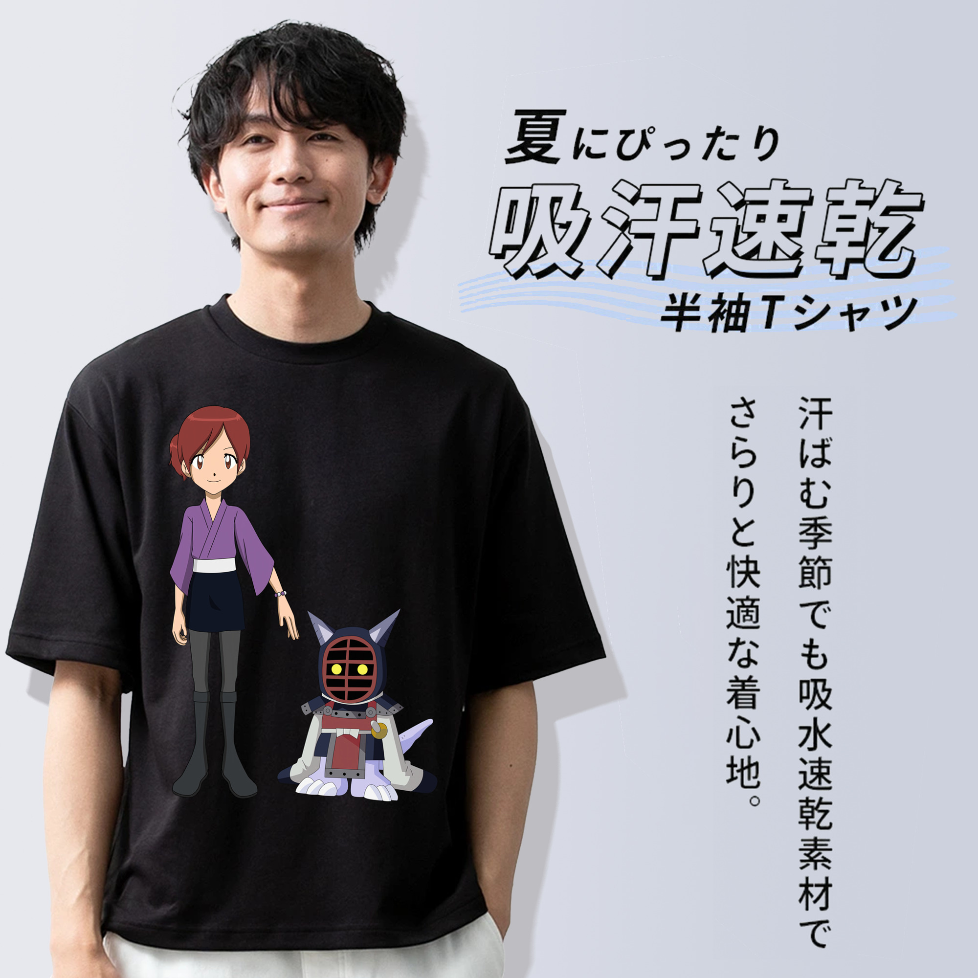 Digimon デジタルモンスター/デジモン 綿100％半袖Tシャツ（フロントプリント）