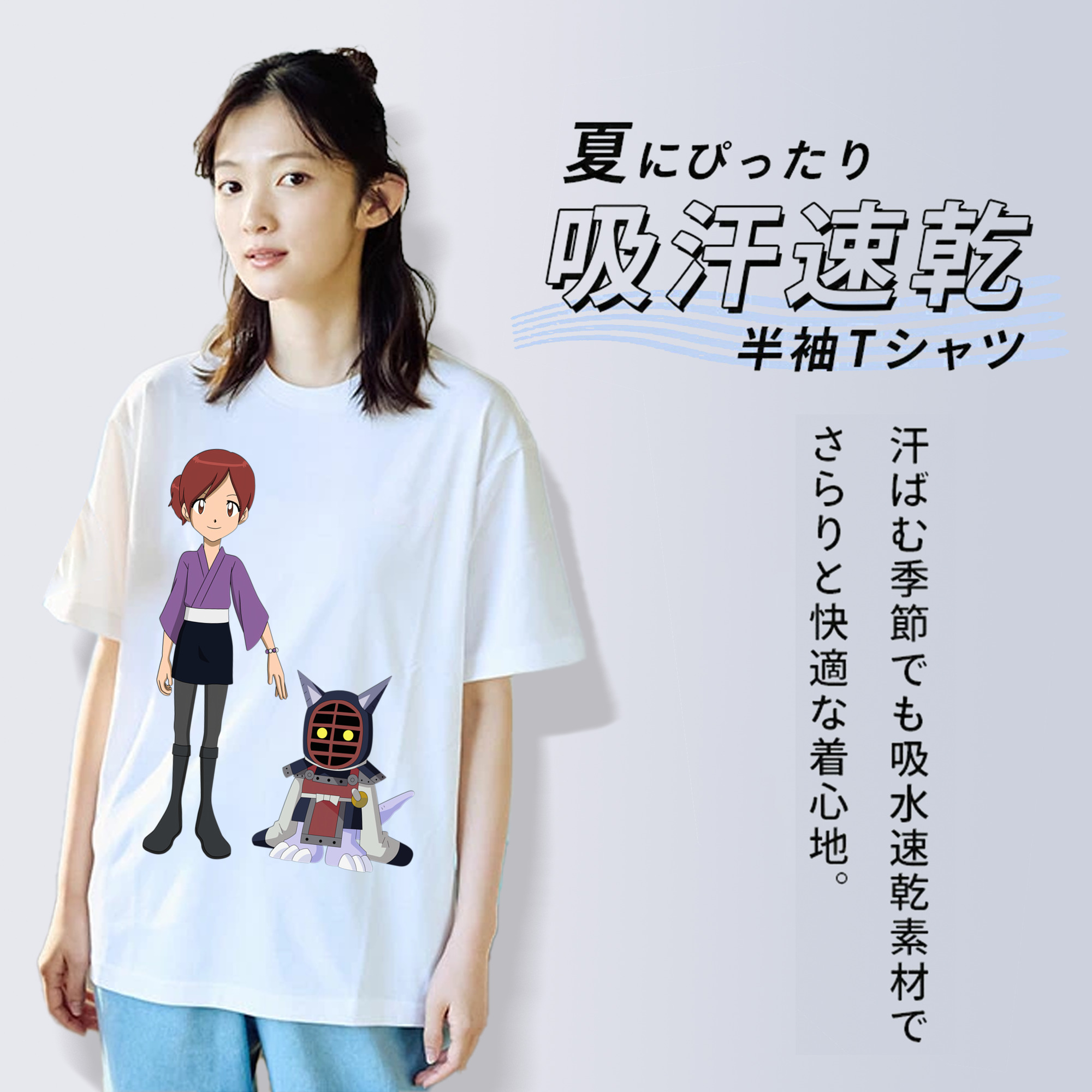 Digimon デジタルモンスター/デジモン 綿100％半袖Tシャツ（フロントプリント）