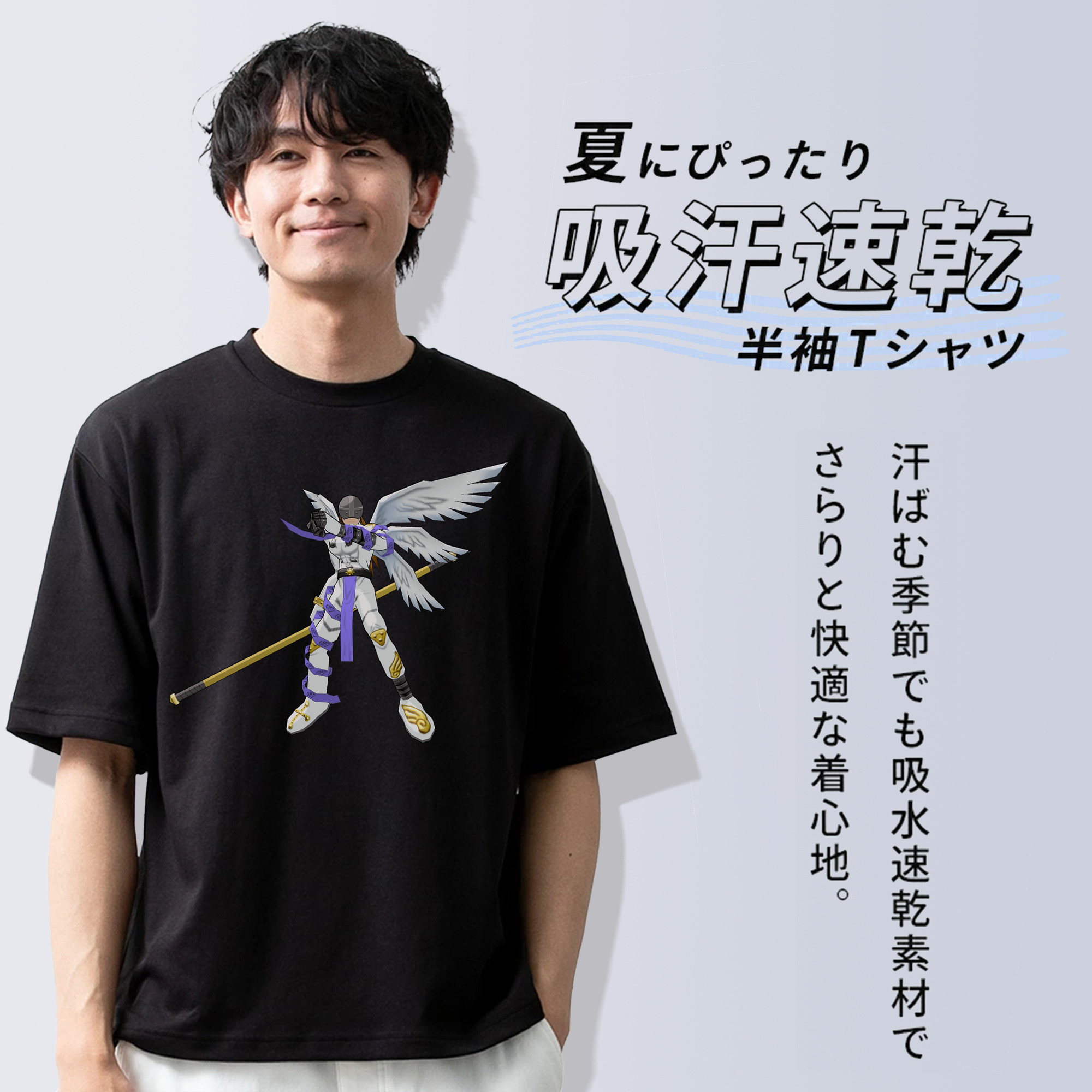 Digimon デジタルモンスター/デジモン 綿100％半袖Tシャツ（フロントプリント）