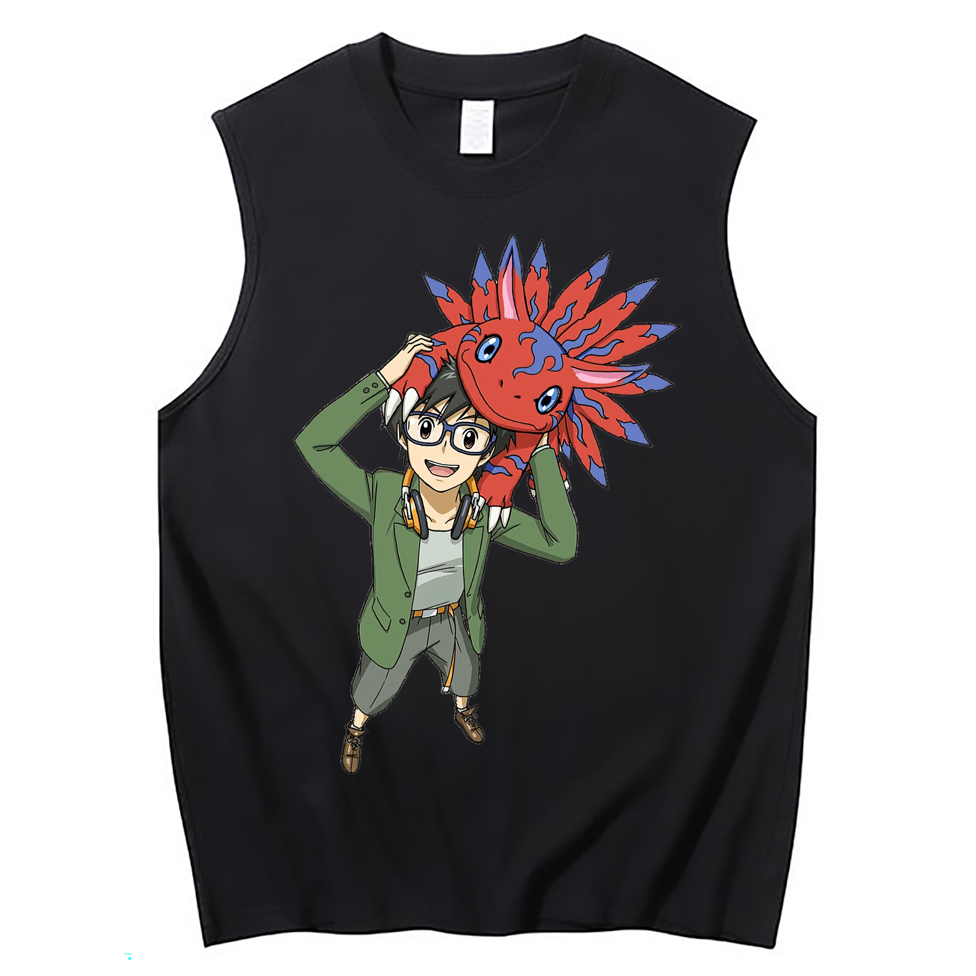 （画像用） Digimon デジタルモンスター/デジモン コットン100％タンクトップ（フロントプリント）