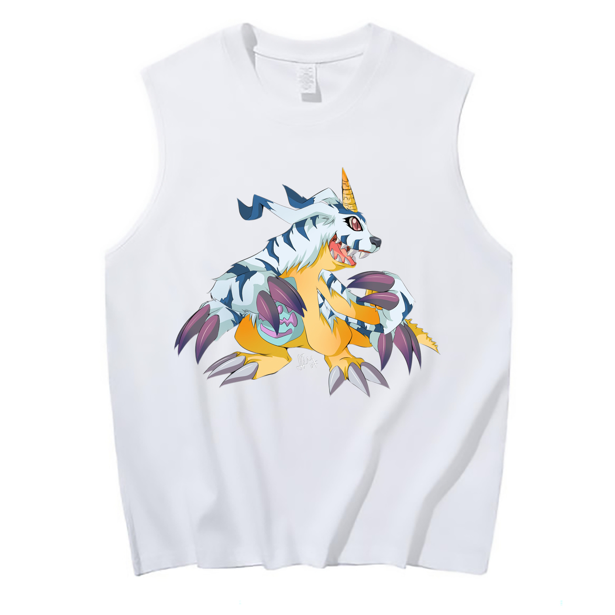 （画像用） Digimon デジタルモンスター/デジモン コットン100％タンクトップ（フロントプリント）