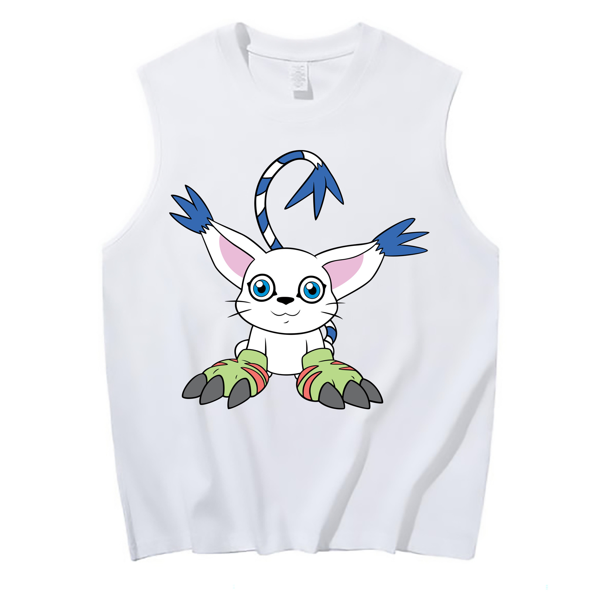 （画像用） Digimon デジタルモンスター/デジモン コットン100％タンクトップ（フロントプリント）