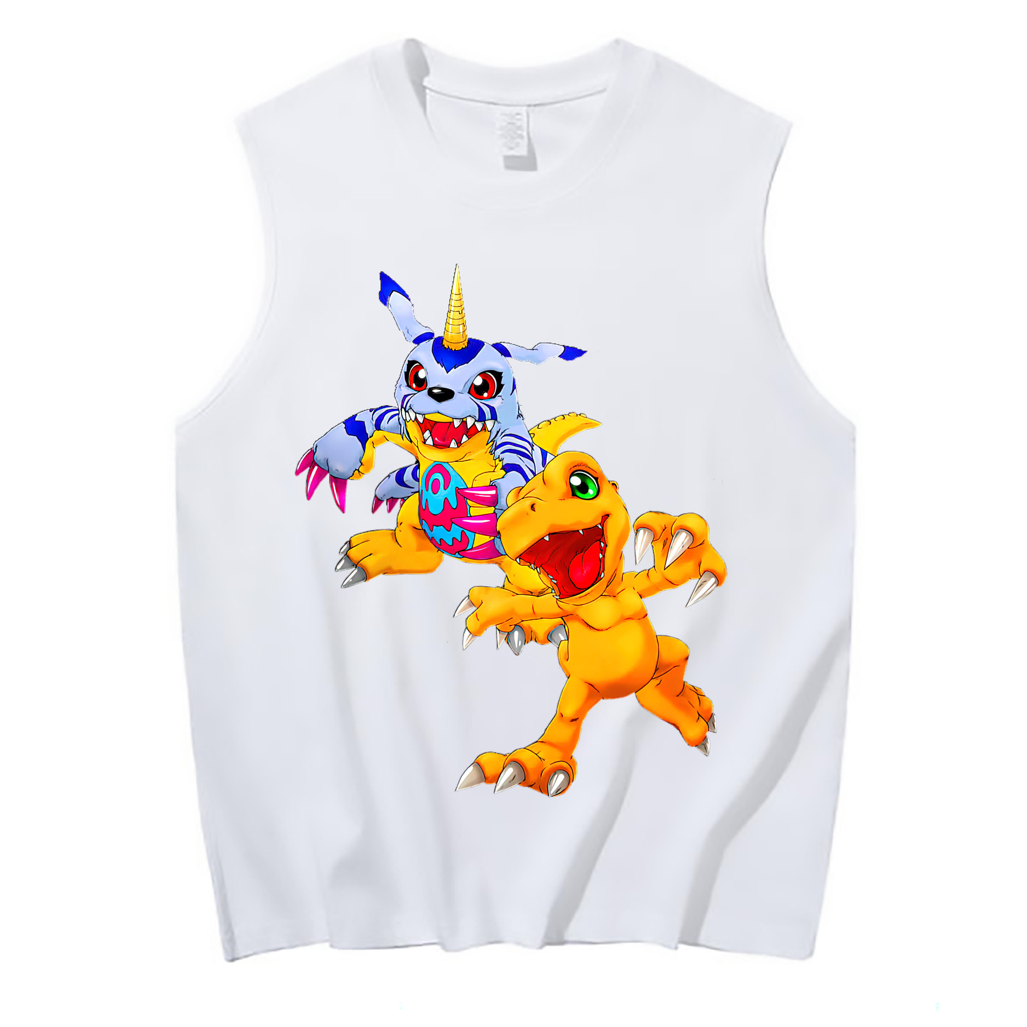 （画像用） Digimon デジタルモンスター/デジモン コットン100％タンクトップ（フロントプリント）