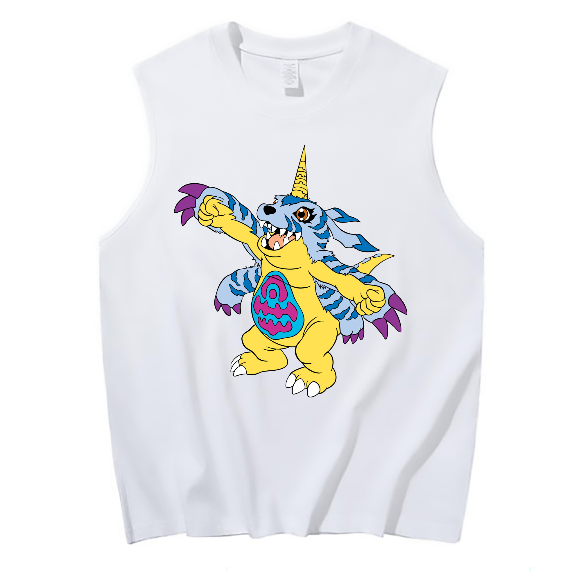 （画像用） Digimon デジタルモンスター/デジモン コットン100％タンクトップ（フロントプリント）