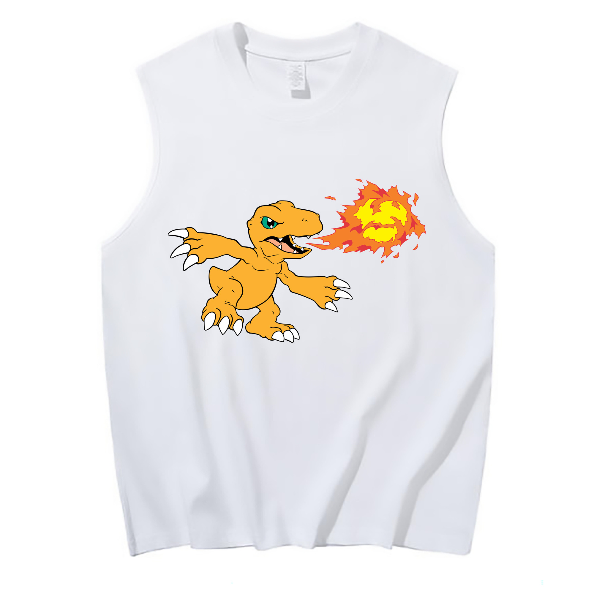 （画像用） Digimon デジタルモンスター/デジモン コットン100％タンクトップ（フロントプリント）