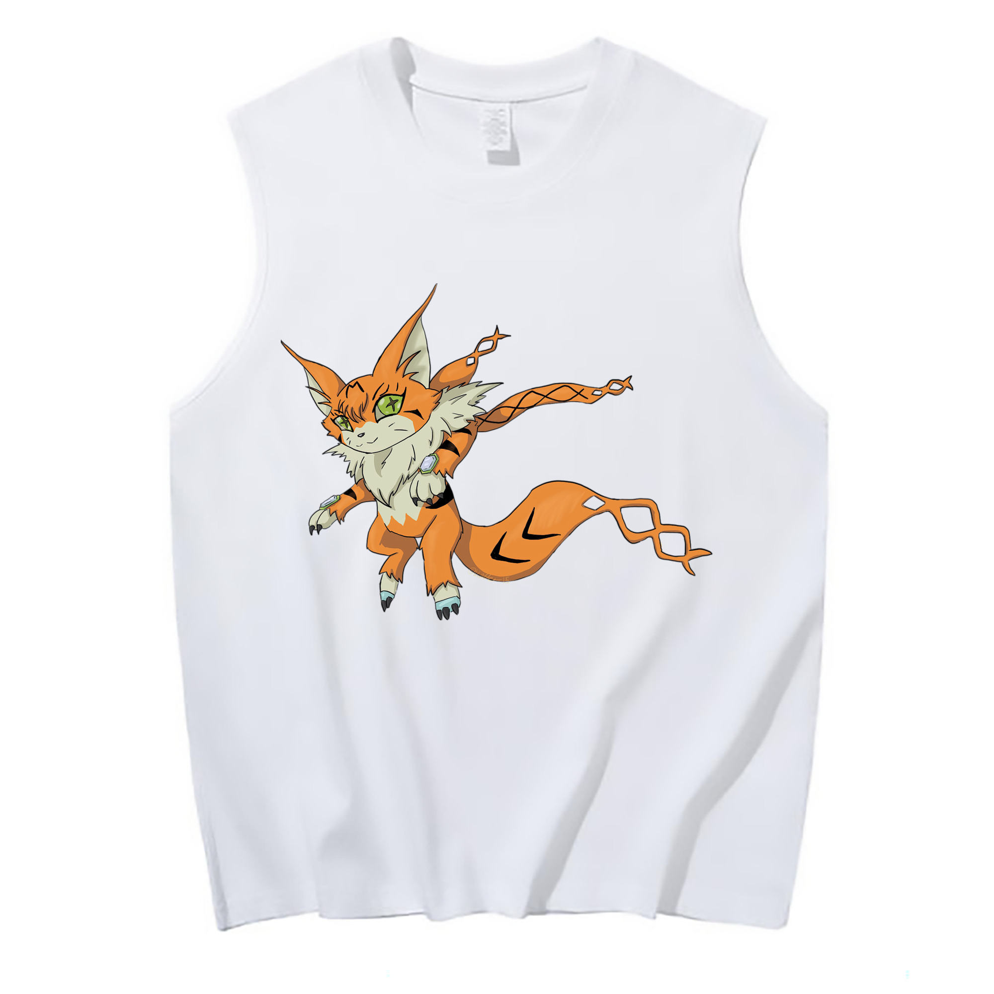 （画像用） Digimon デジタルモンスター/デジモン コットン100％タンクトップ（フロントプリント）