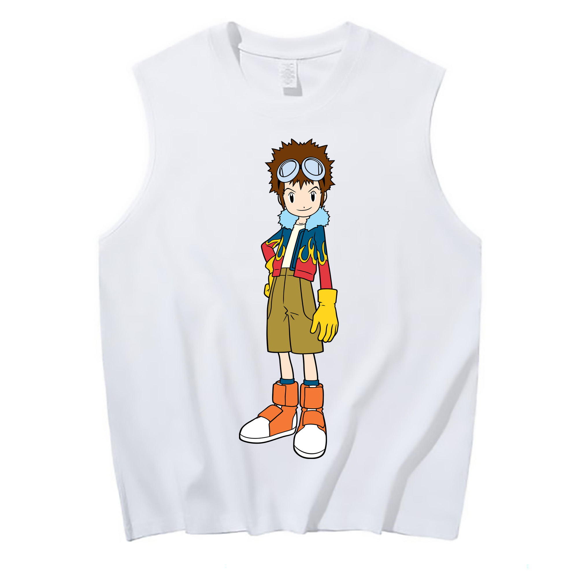 （画像用） Digimon デジタルモンスター/デジモン コットン100％タンクトップ（フロントプリント）