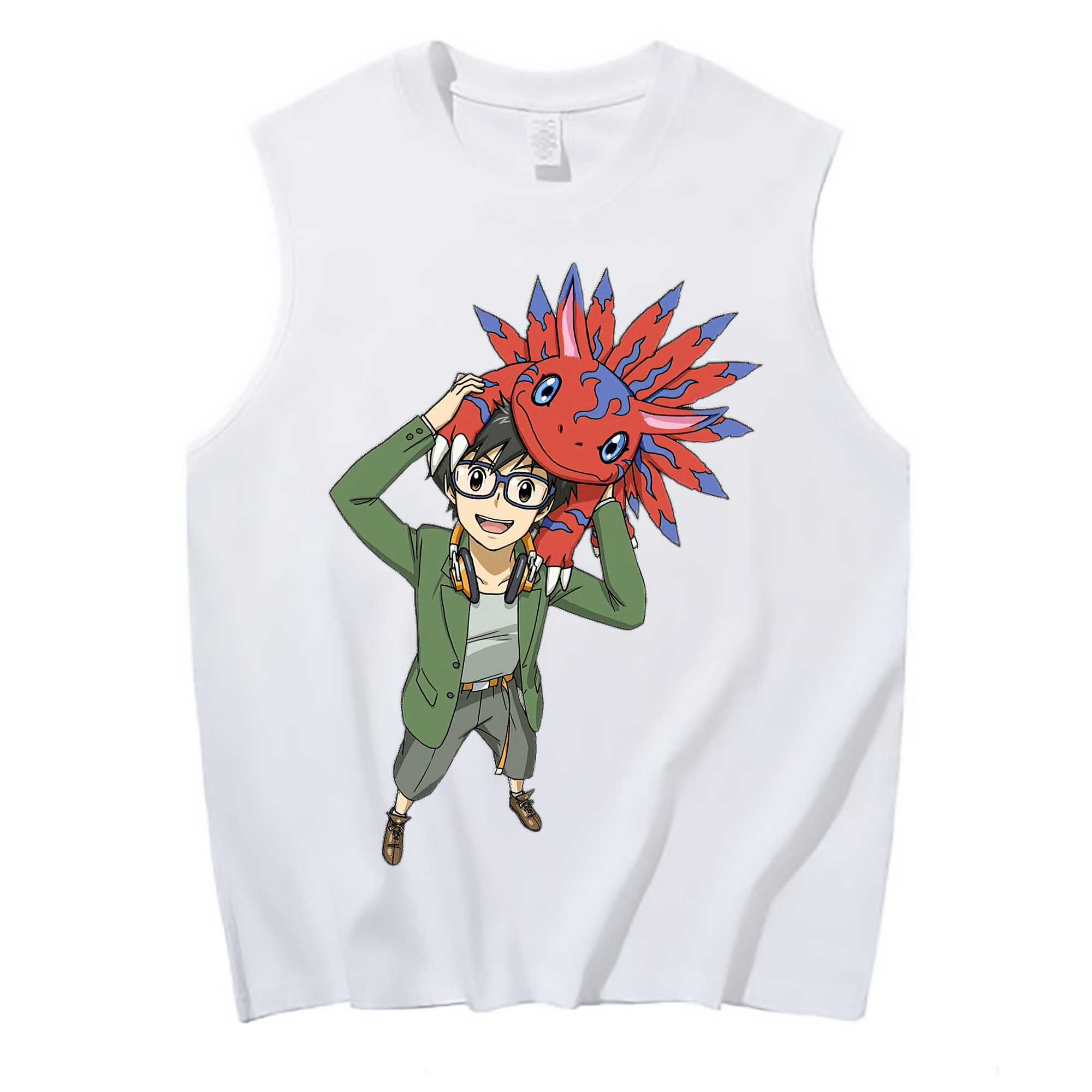 （画像用） Digimon デジタルモンスター/デジモン コットン100％タンクトップ（フロントプリント）