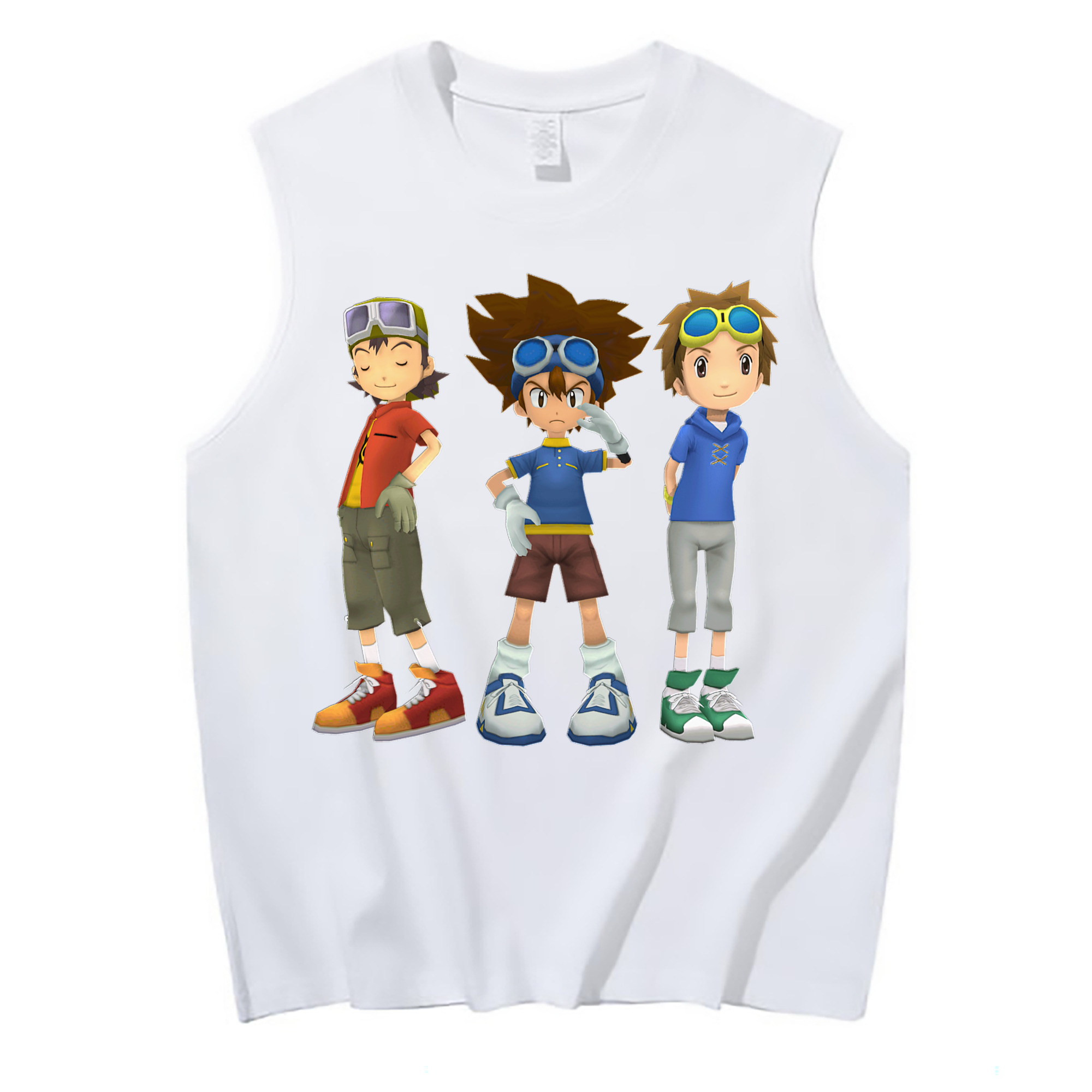 （画像用） Digimon デジタルモンスター/デジモン コットン100％タンクトップ（フロントプリント）