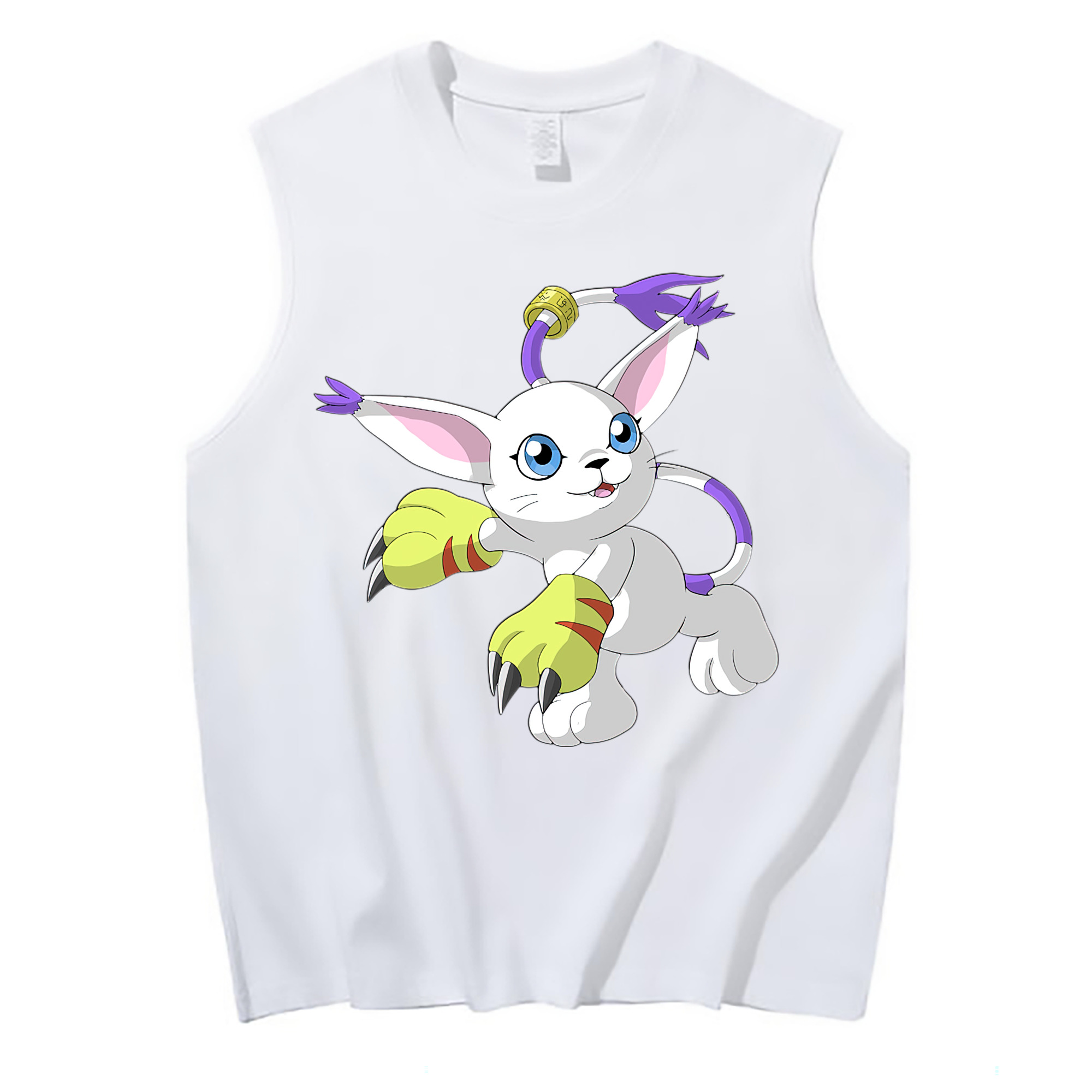 （画像用） Digimon デジタルモンスター/デジモン コットン100％タンクトップ（フロントプリント）