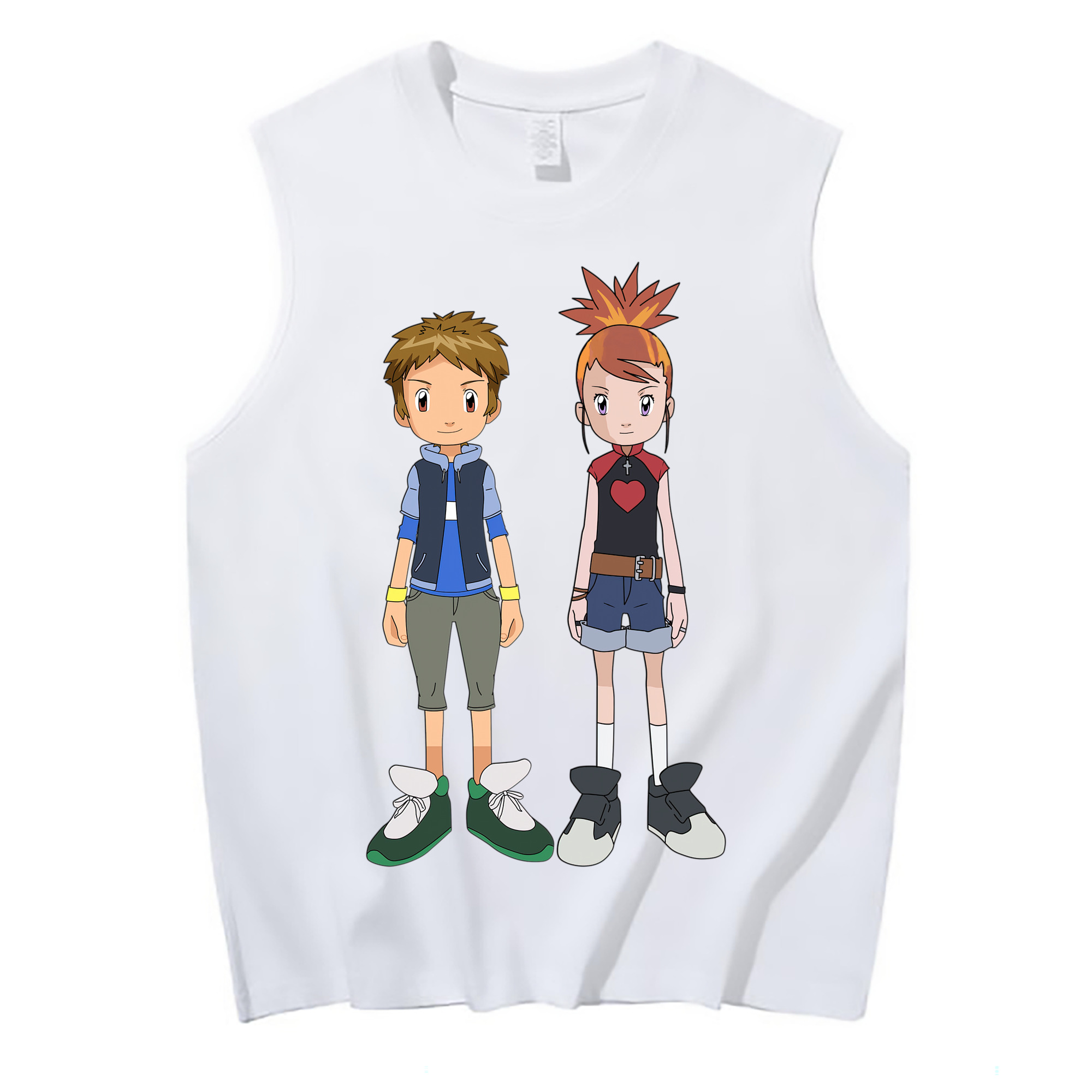 （画像用） Digimon デジタルモンスター/デジモン コットン100％タンクトップ（フロントプリント）