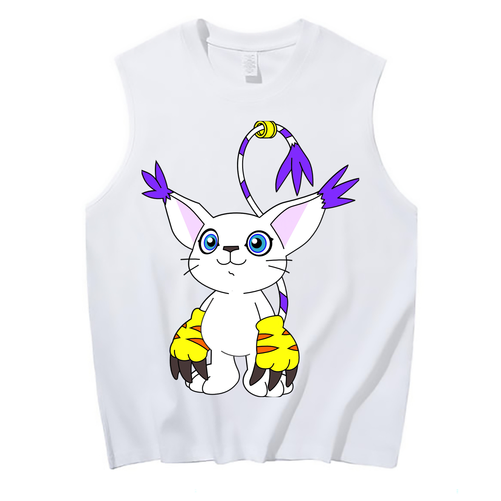 （画像用） Digimon デジタルモンスター/デジモン コットン100％タンクトップ（フロントプリント）
