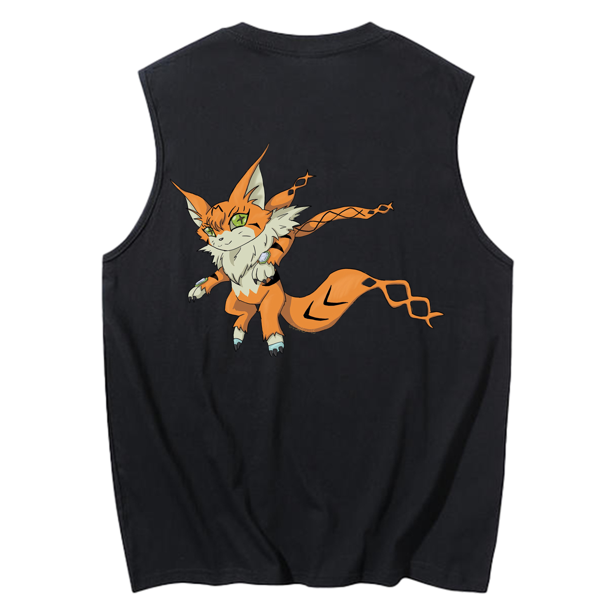 （画像用） Digimon デジタルモンスター/デジモン コットン100％タンクトップ（背面プリント）