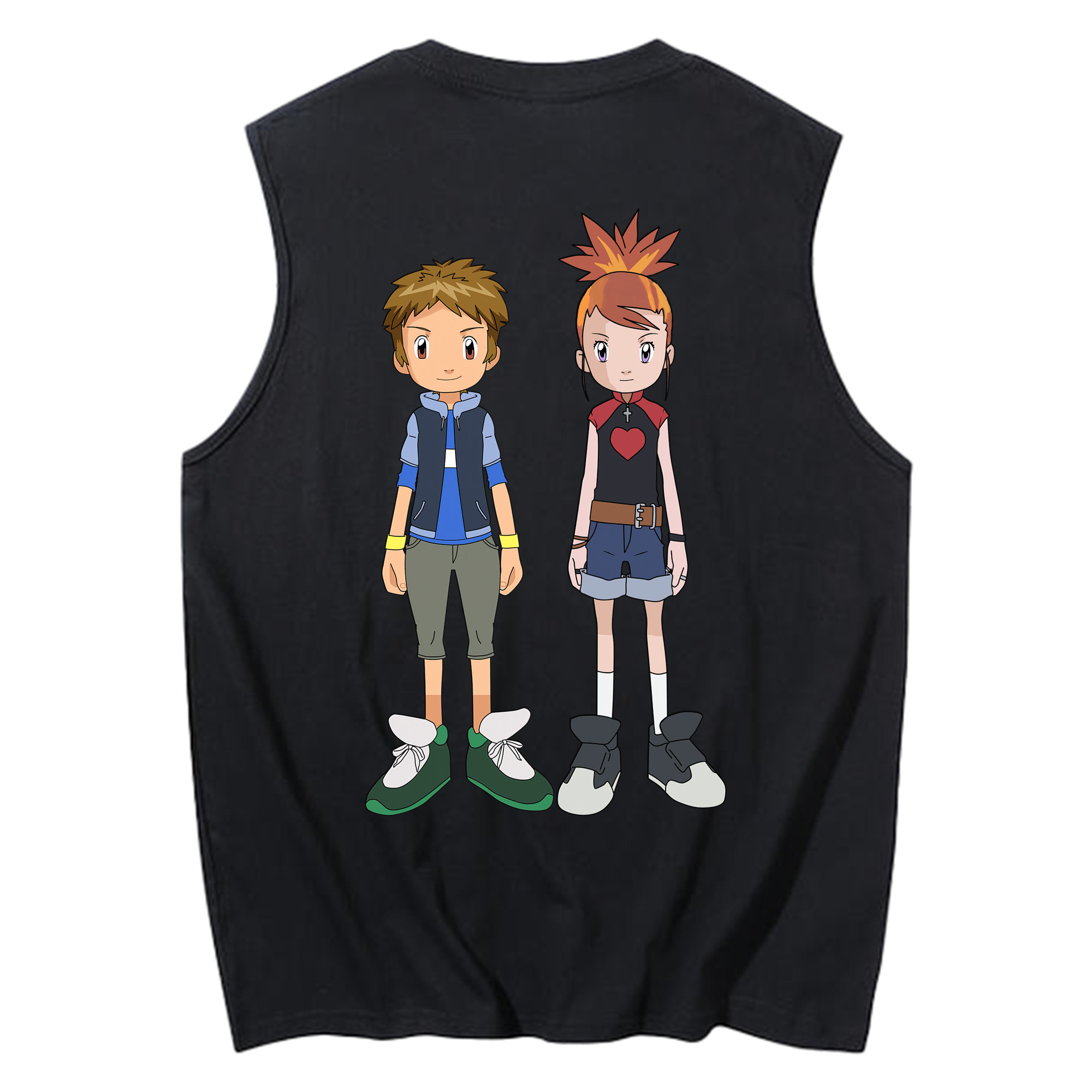 （画像用） Digimon デジタルモンスター/デジモン コットン100％タンクトップ（背面プリント）