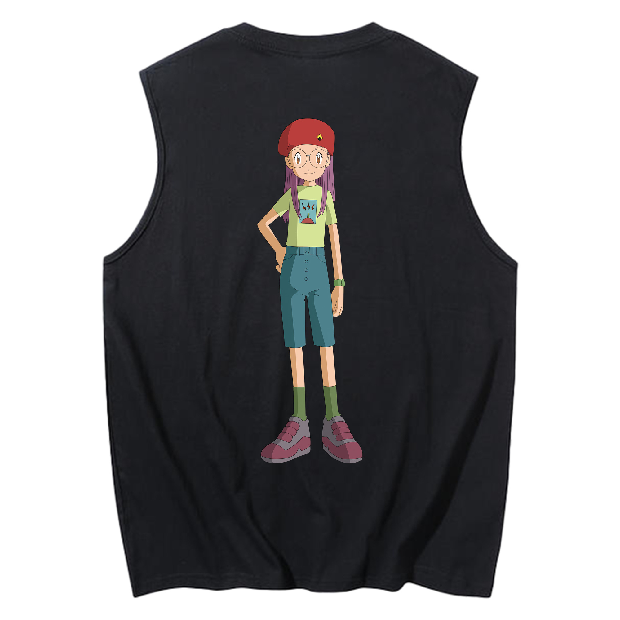 （画像用） Digimon デジタルモンスター/デジモン コットン100％タンクトップ（背面プリント）