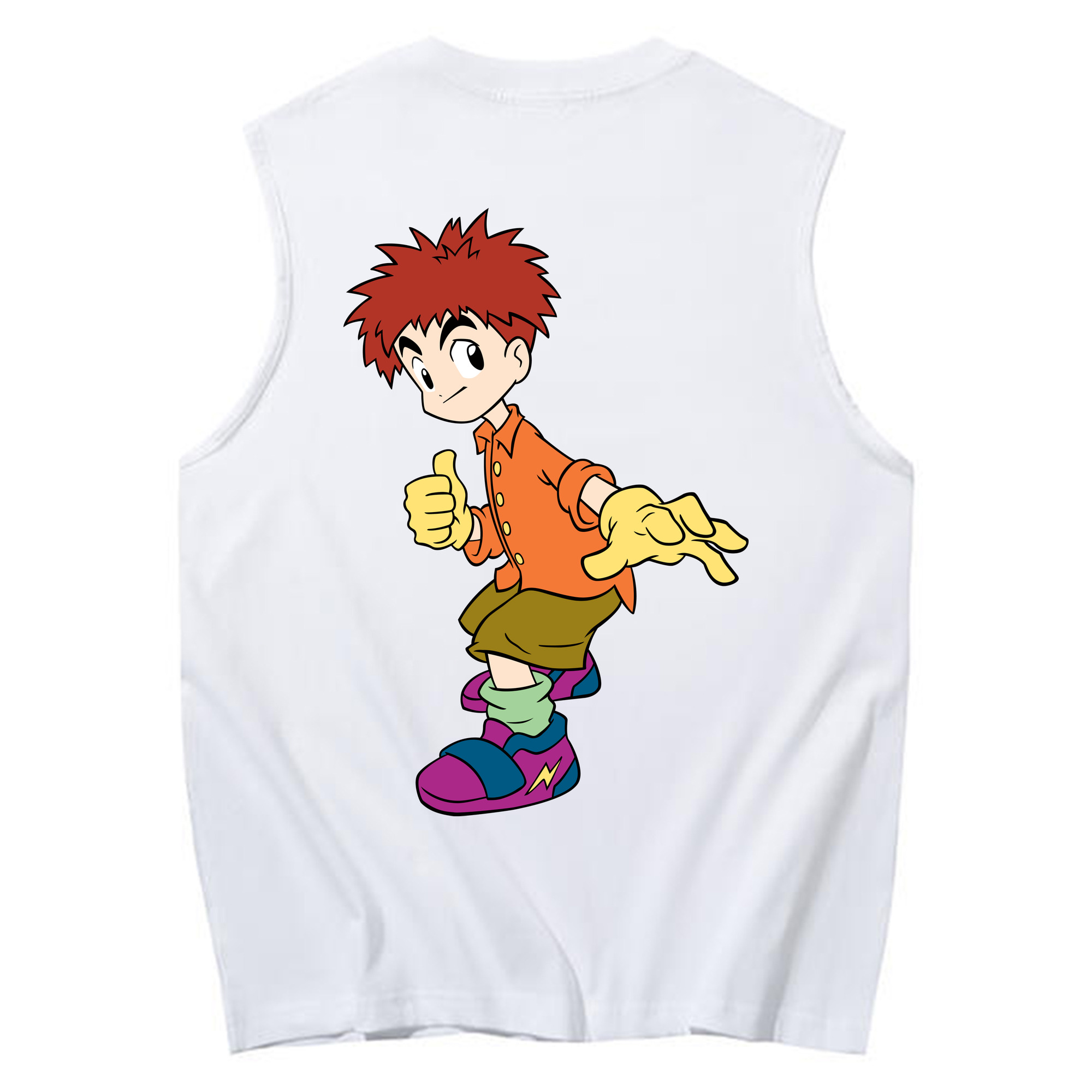 （画像用） Digimon デジタルモンスター/デジモン コットン100％タンクトップ（背面プリント）