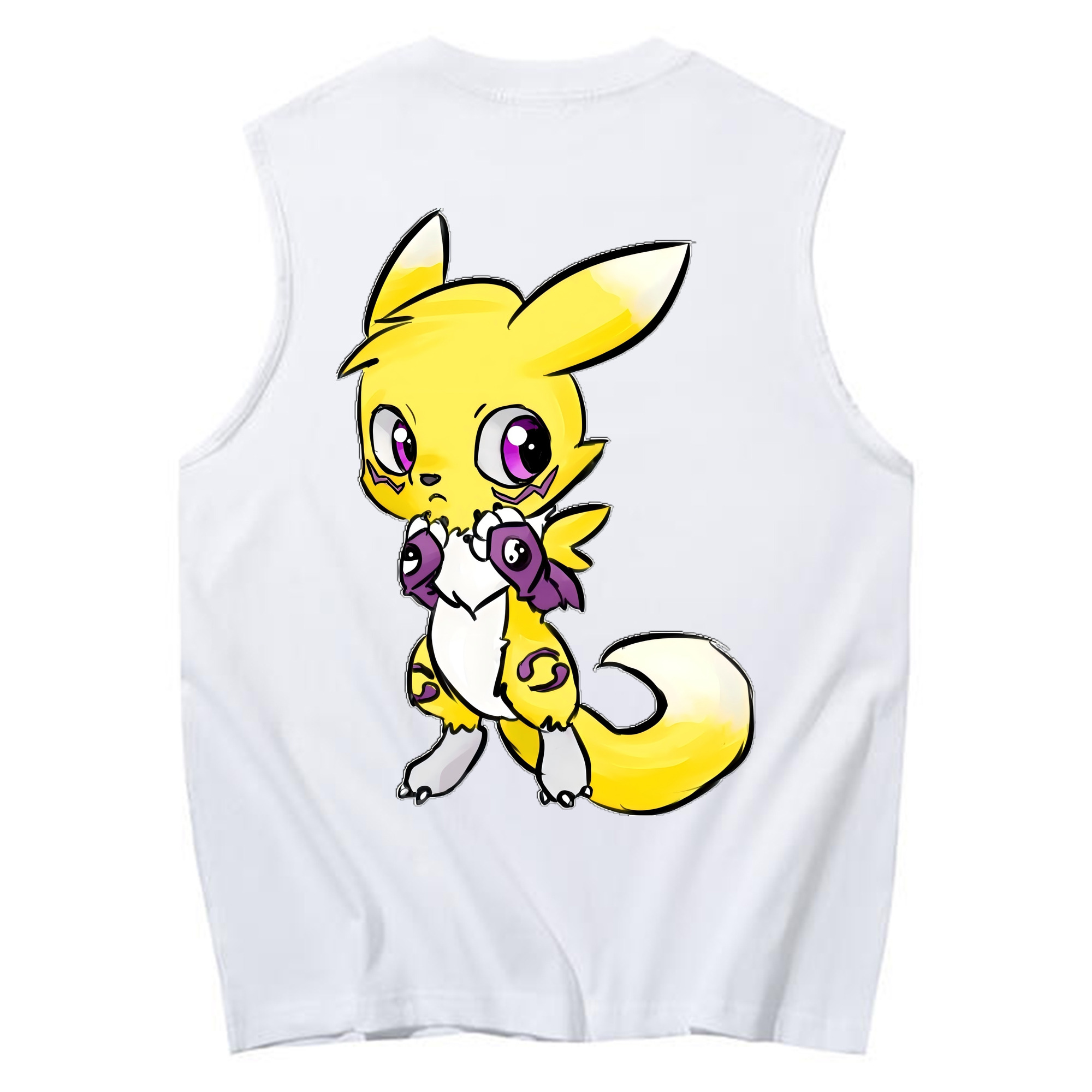 （画像用） Digimon デジタルモンスター/デジモン コットン100％タンクトップ（背面プリント）