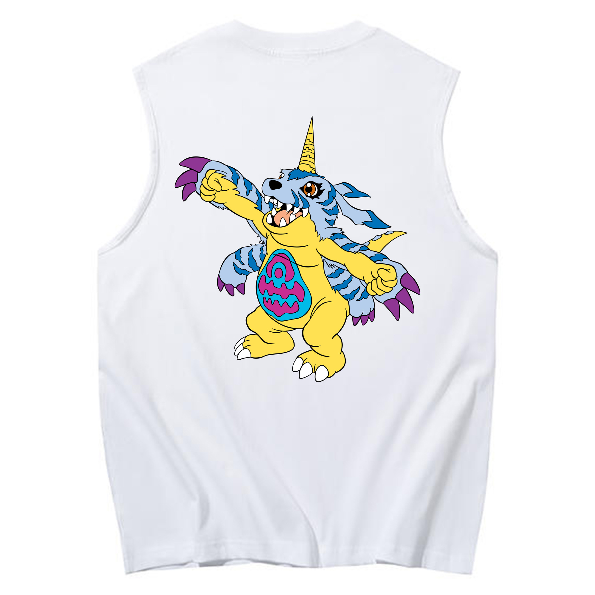 （画像用） Digimon デジタルモンスター/デジモン コットン100％タンクトップ（背面プリント）