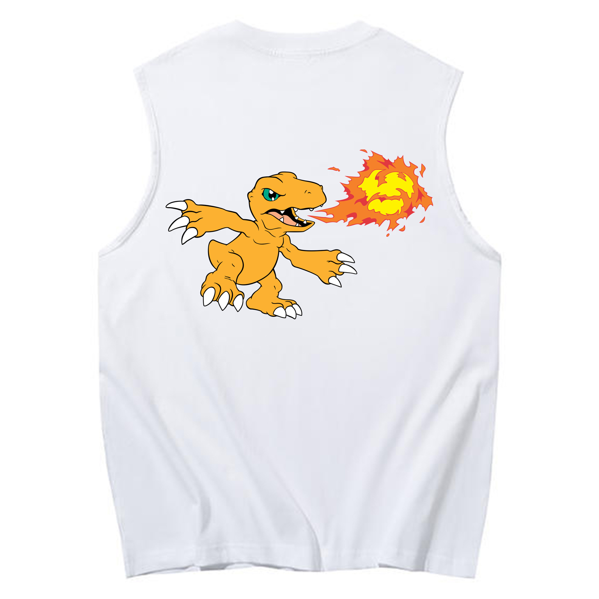 （画像用） Digimon デジタルモンスター/デジモン コットン100％タンクトップ（背面プリント）