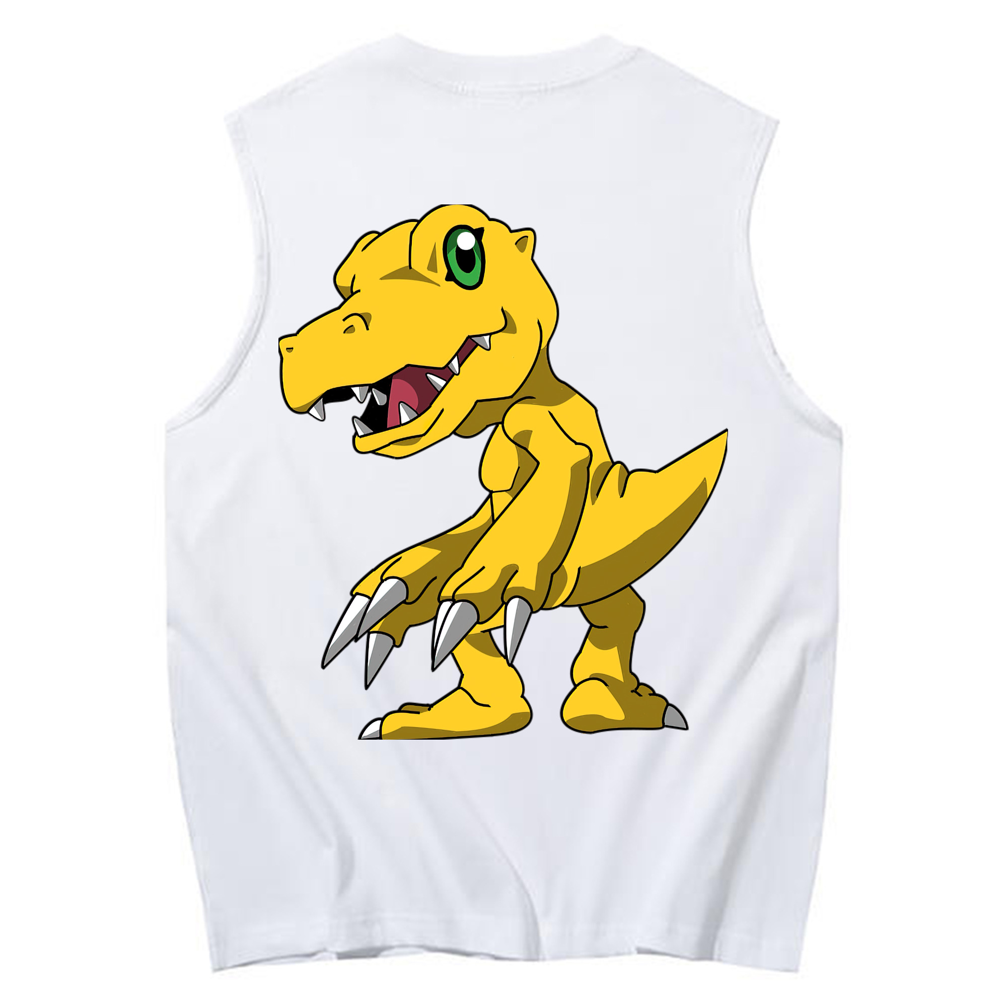 （画像用） Digimon デジタルモンスター/デジモン コットン100％タンクトップ（背面プリント）