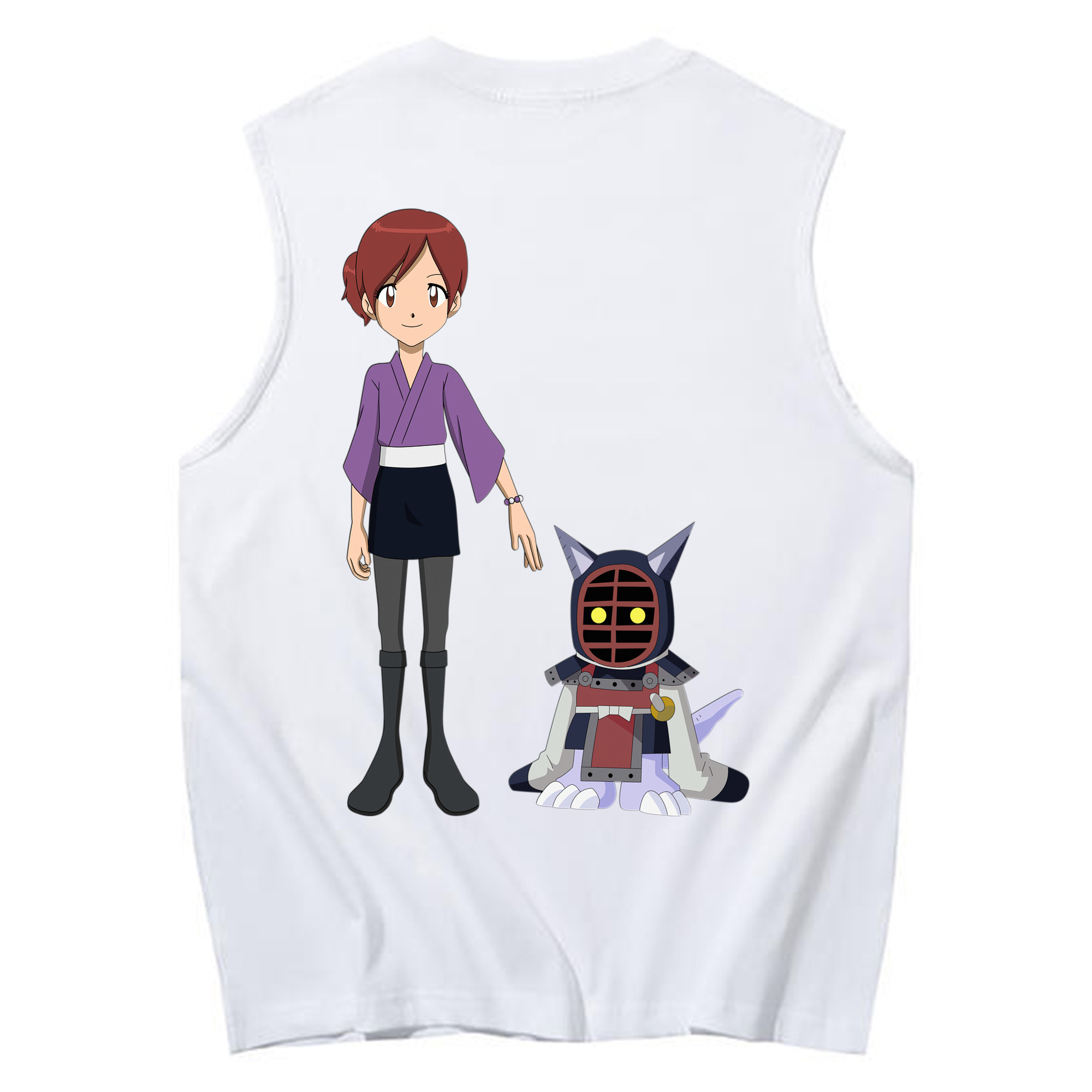 （画像用） Digimon デジタルモンスター/デジモン コットン100％タンクトップ（背面プリント）