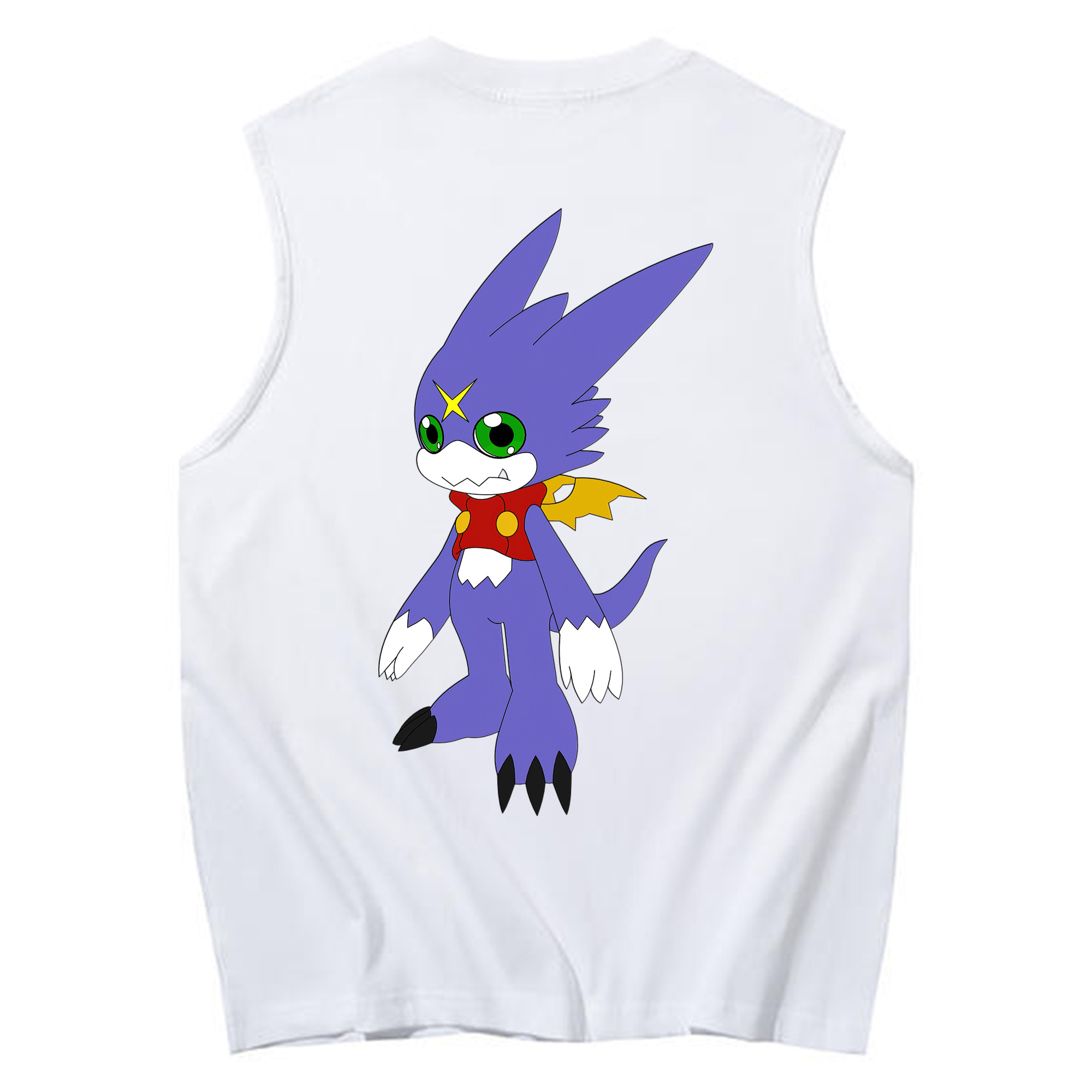 （画像用） Digimon デジタルモンスター/デジモン コットン100％タンクトップ（背面プリント）