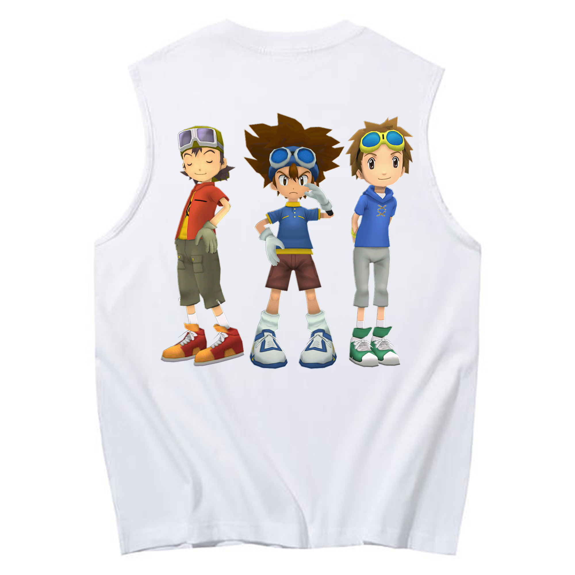 （画像用） Digimon デジタルモンスター/デジモン コットン100％タンクトップ（背面プリント）