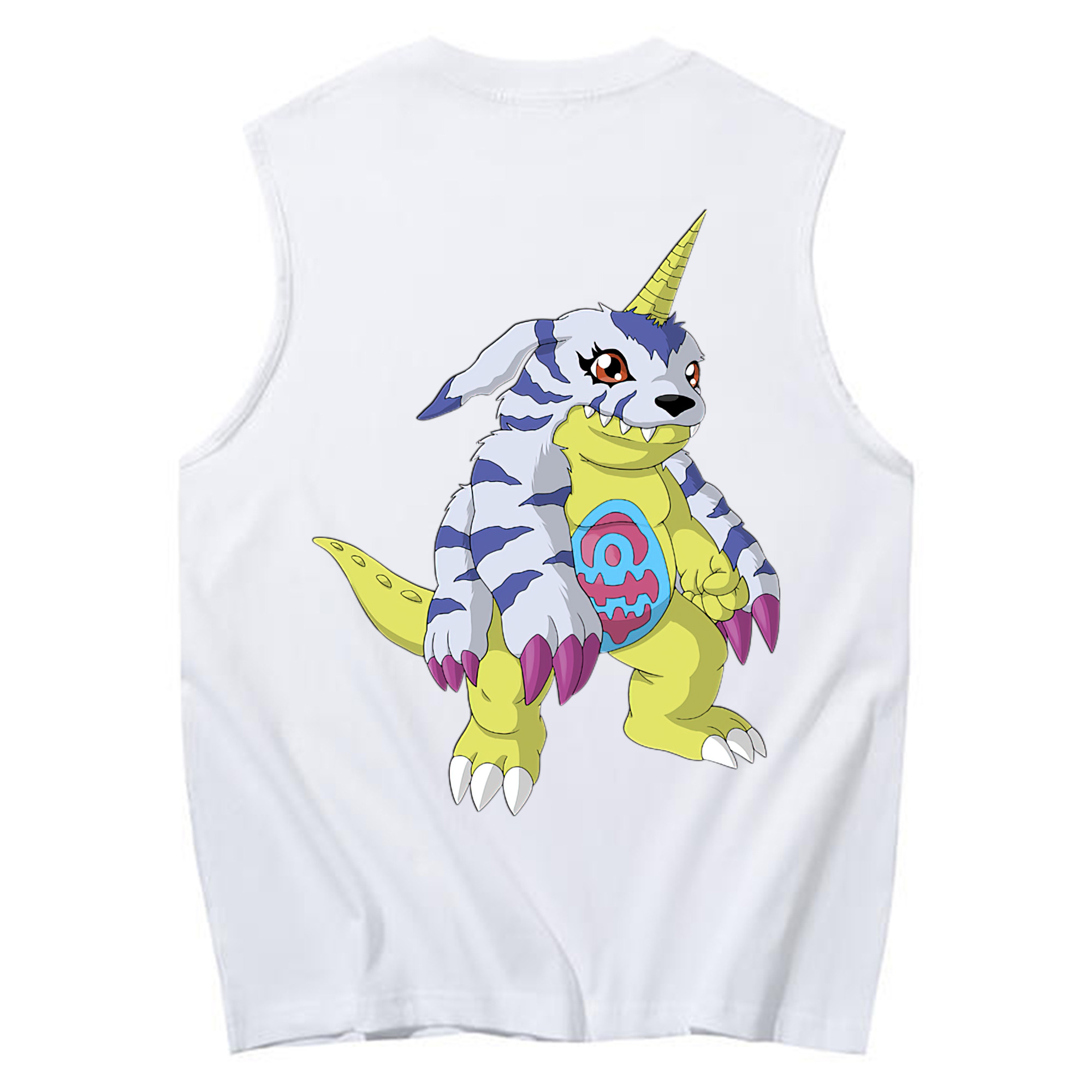 （画像用） Digimon デジタルモンスター/デジモン コットン100％タンクトップ（背面プリント）