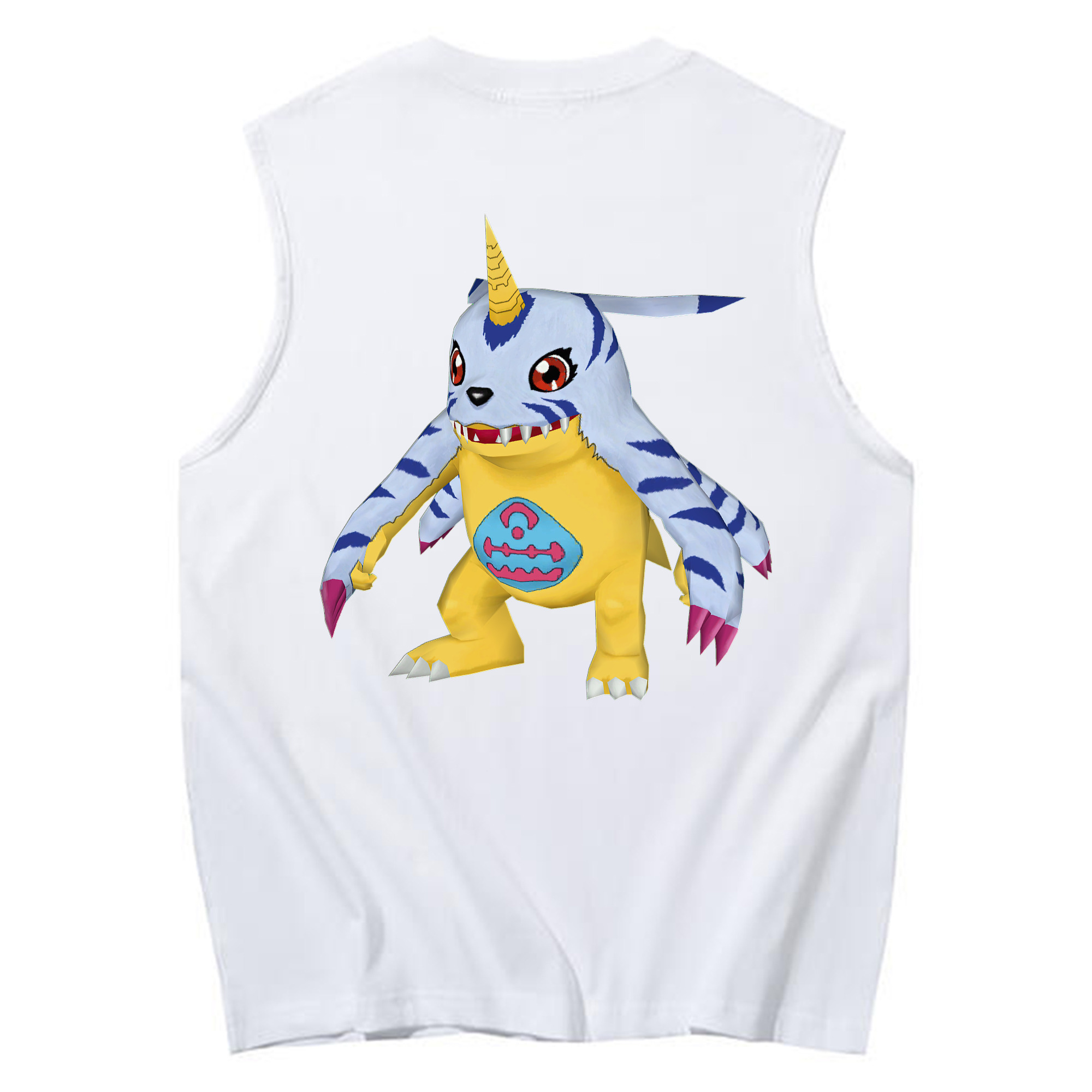 （画像用） Digimon デジタルモンスター/デジモン コットン100％タンクトップ（背面プリント）