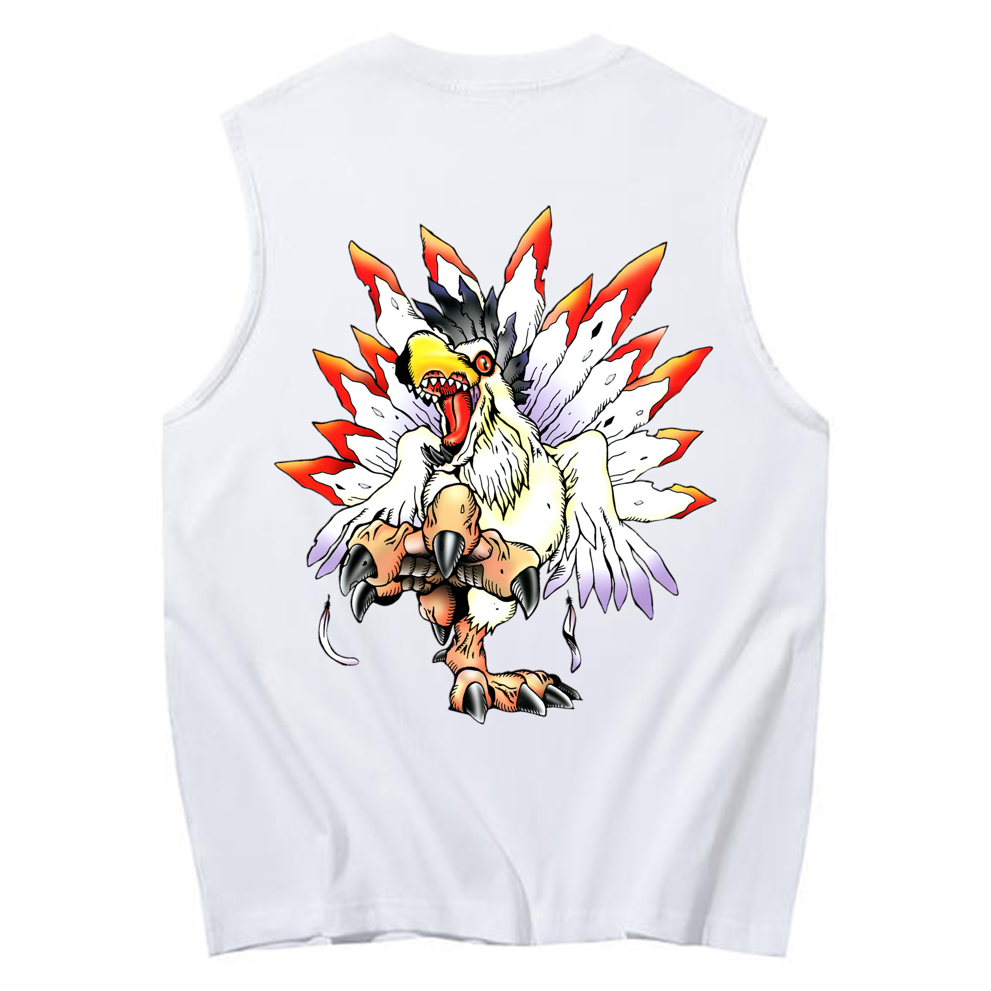 （画像用） Digimon デジタルモンスター/デジモン コットン100％タンクトップ（背面プリント）